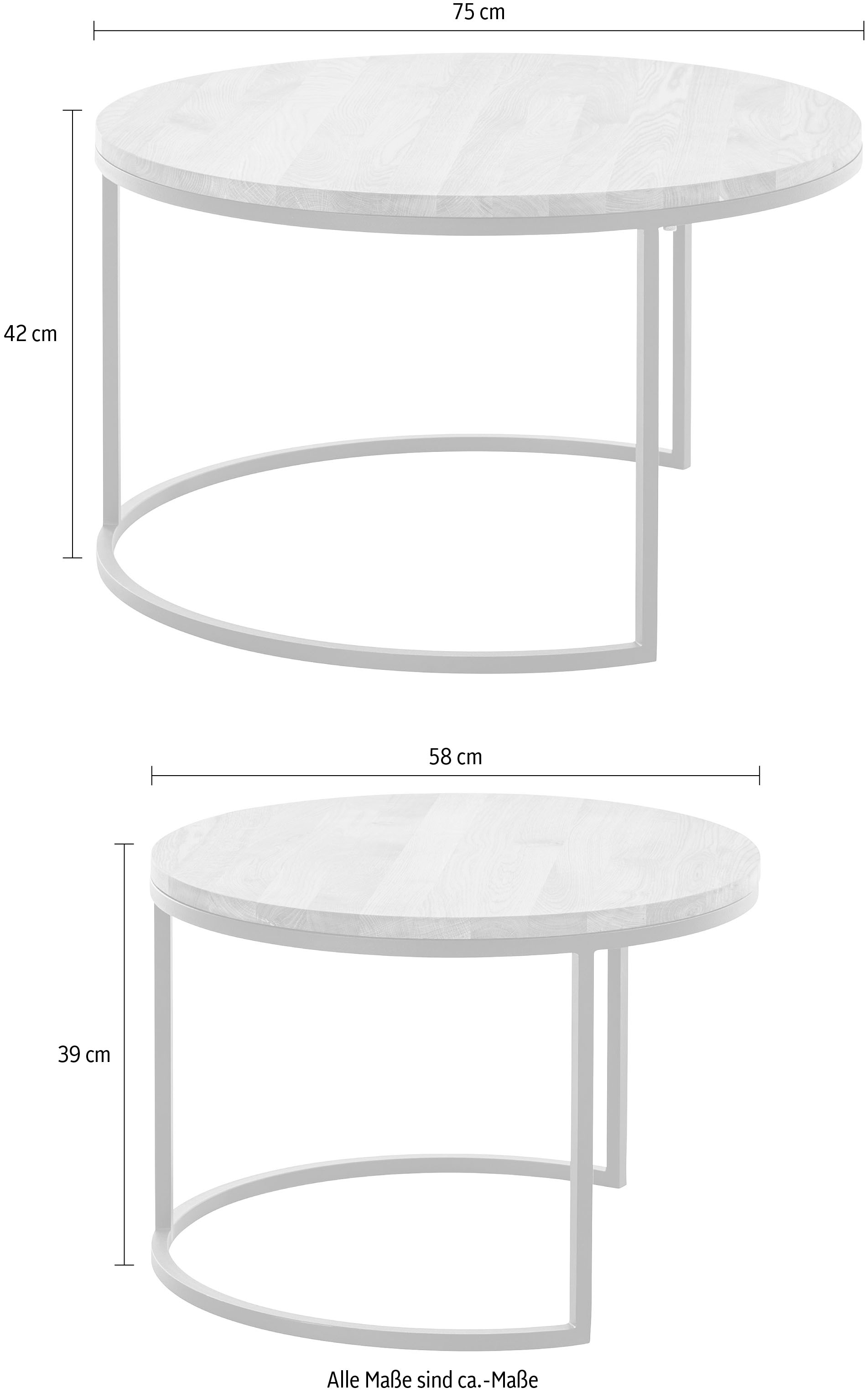 Guido Maria Kretschmer Home&Living Couchtisch, (Set, 2 St., Zwei Couchtische im Set)
