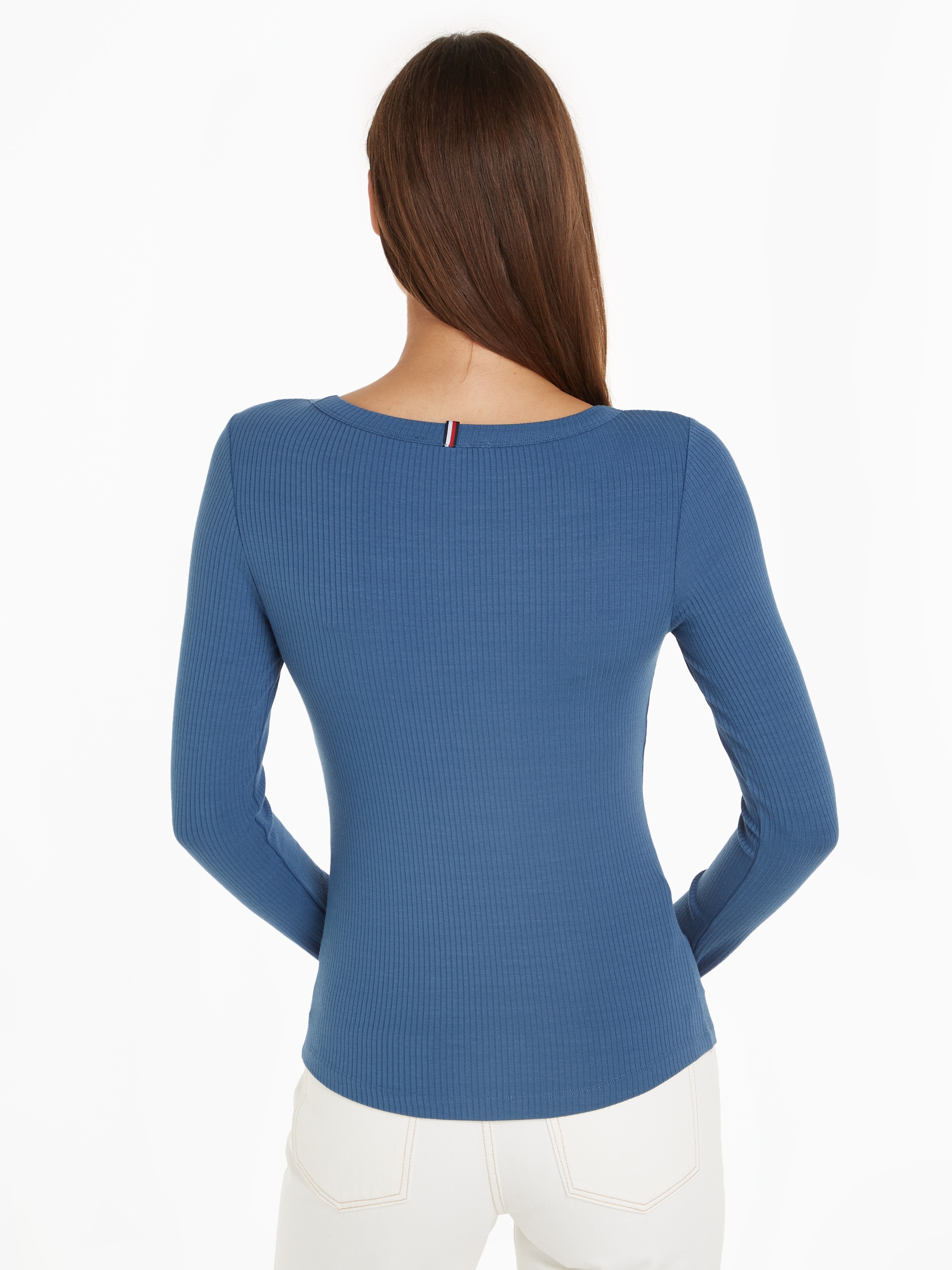 Tommy Hilfiger Langarmshirt »SLIM 5X2 RIB O-NK LS«, mit Struktur