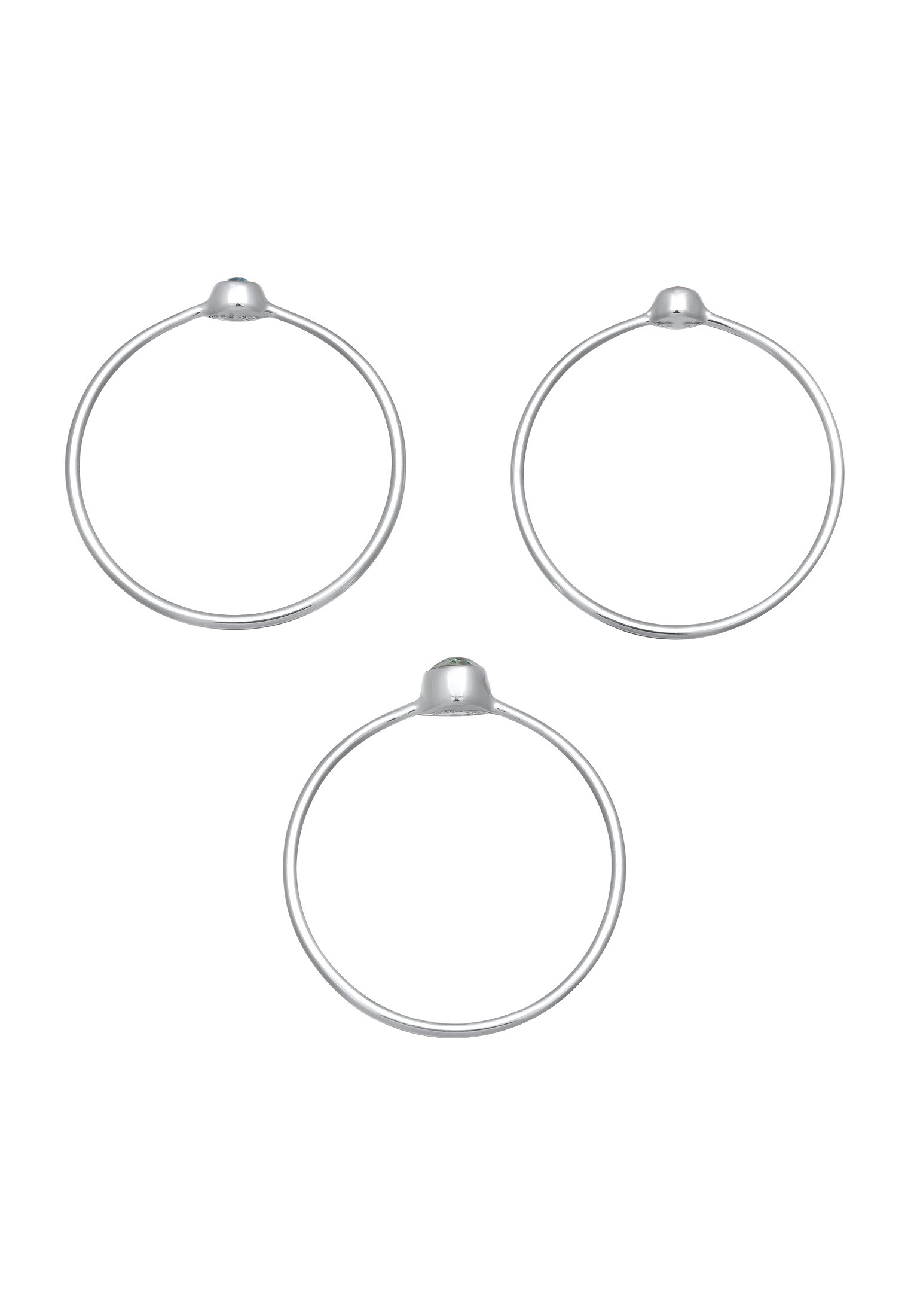 Elli Ring-Set »Ring 3er Set Stacking Zart Kristalle 925 Silber«
