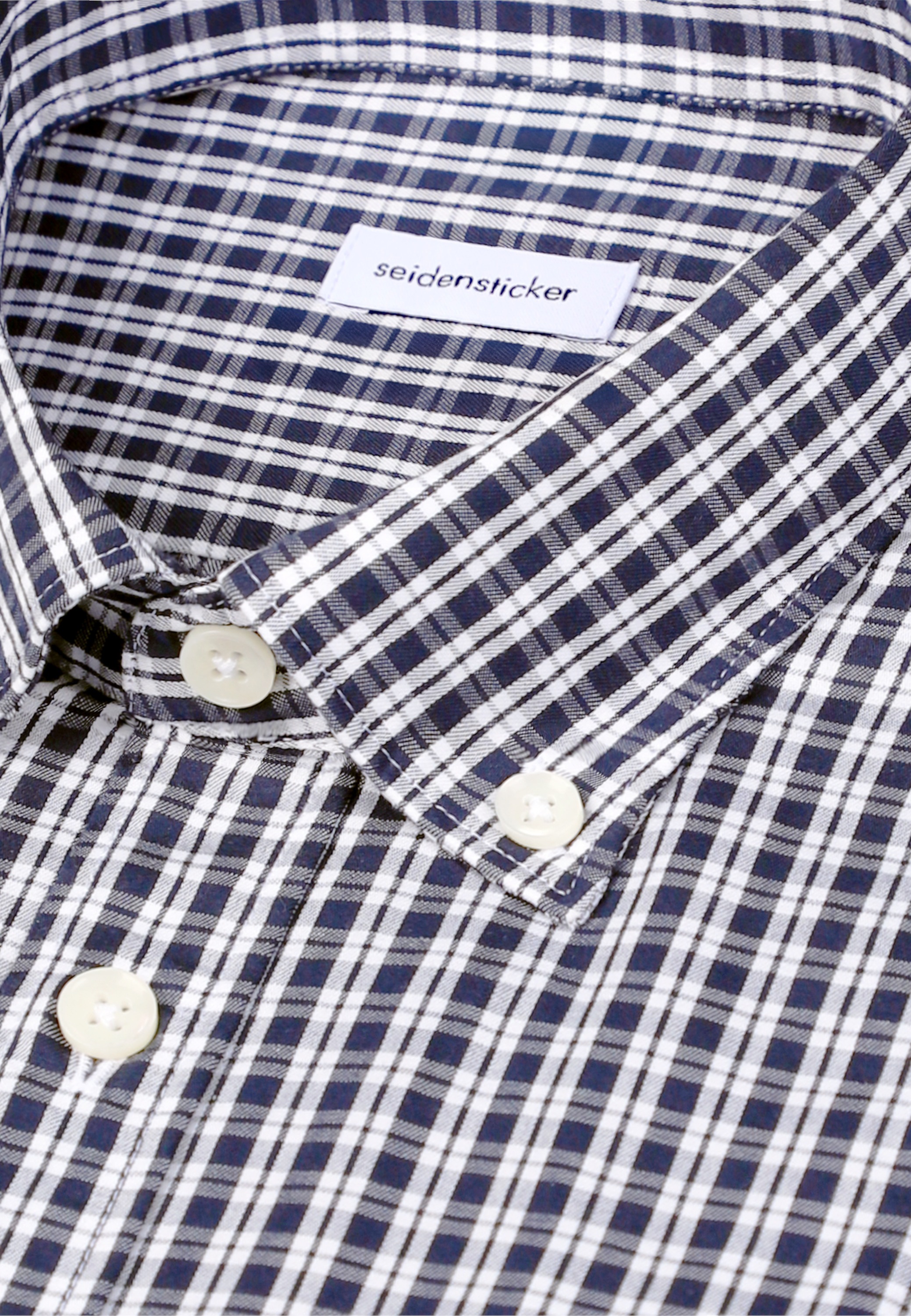 seidensticker Businesshemd Regular 1/1 Button-Down-Kragen Karo