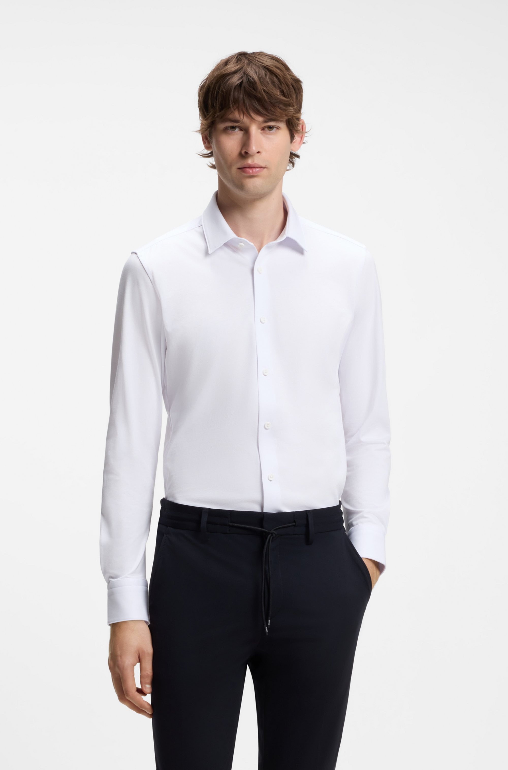 BOSS Businesshemd »HANK« Kentkragen, Slim Fit, Baumwoll-Mix mit Performance-Stretch