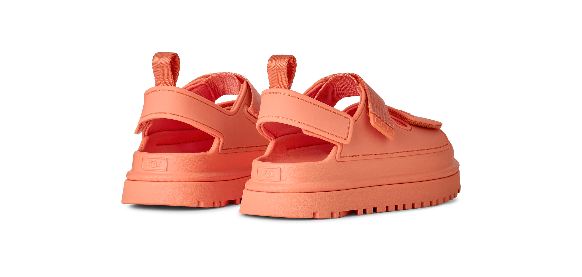 UGG Sandale »K GOLDENGLOW«  , Sommerschuh, Poolslides, Plateauabsatz, mit Klettverschluss