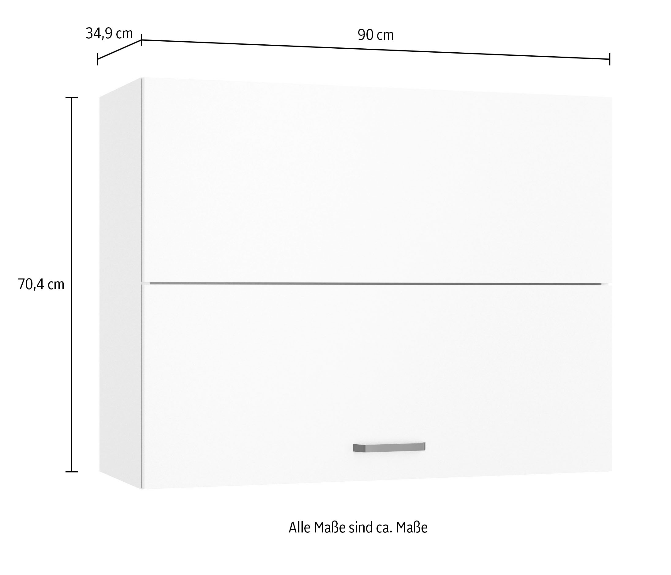 KOCHSTATION Hängeschrank »KS-Paula« 90 cm breit, 70 cm hoch, mit 1 Faltlifttür, 2 Einlegeböden