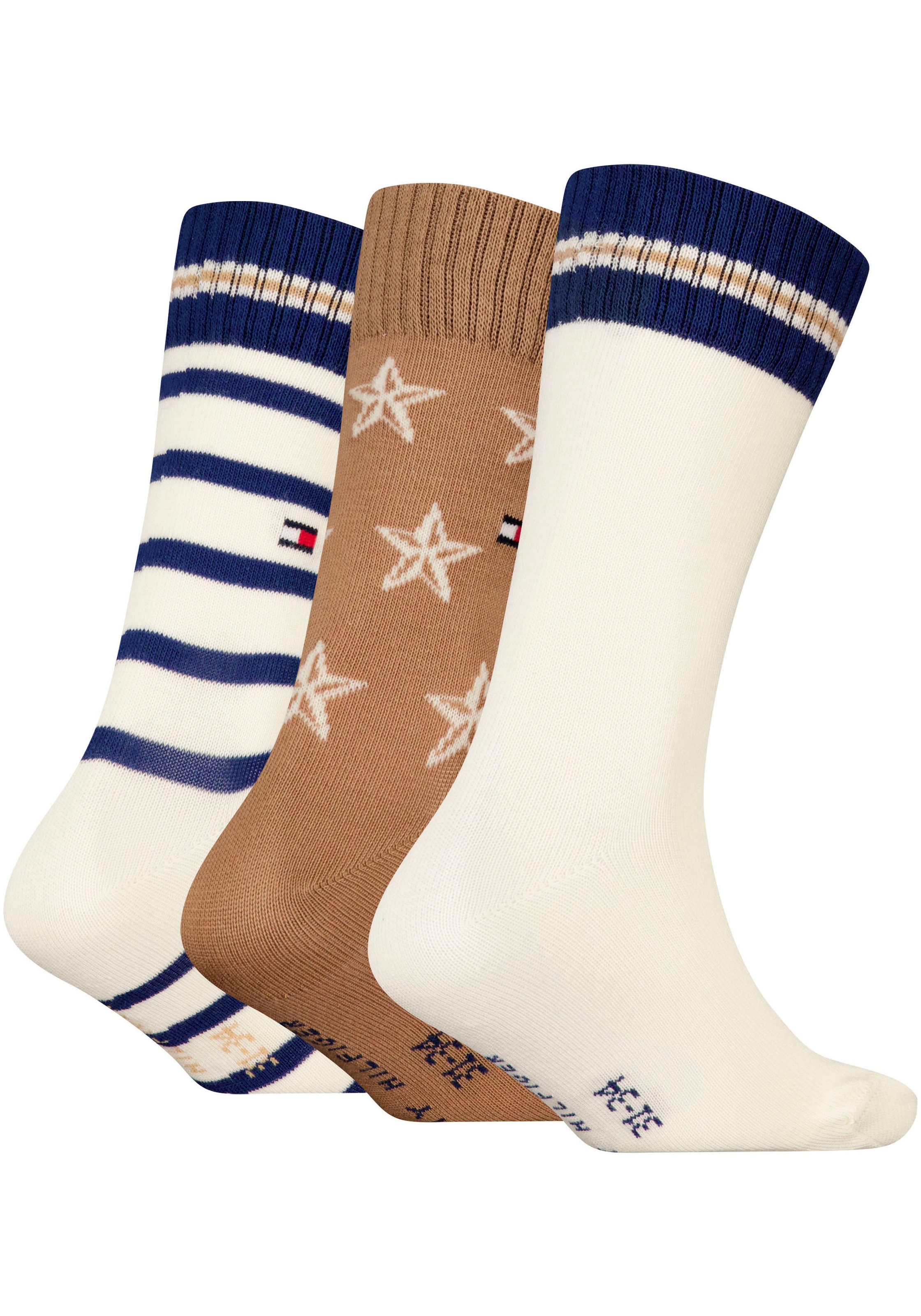 Tommy Hilfiger Socken, (3 Paar), mit auffälliger Musterung