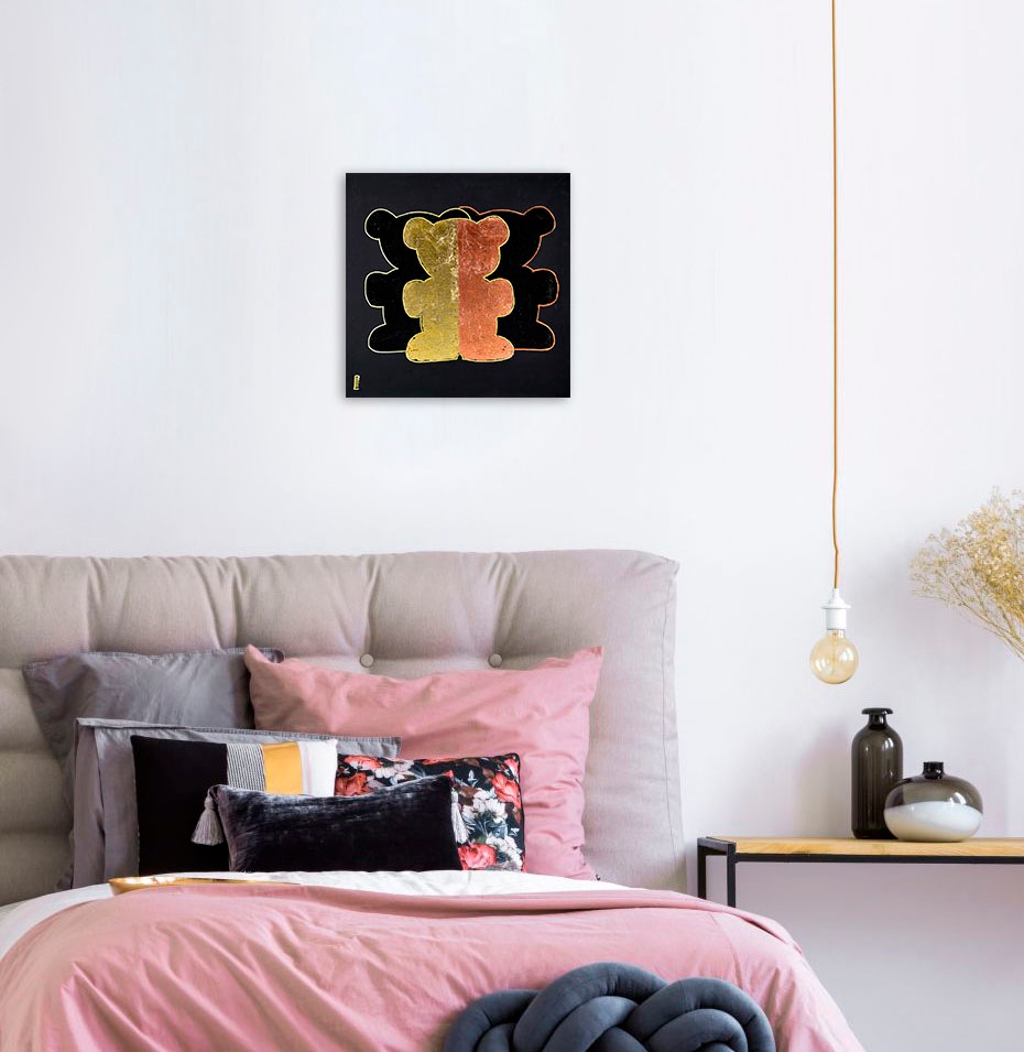 queence Leinwandbild »Bears I«, Bär-Bären-Kunst, (1 St.), Premium-Leinwandstoff, Handarbeit aus Deutschland