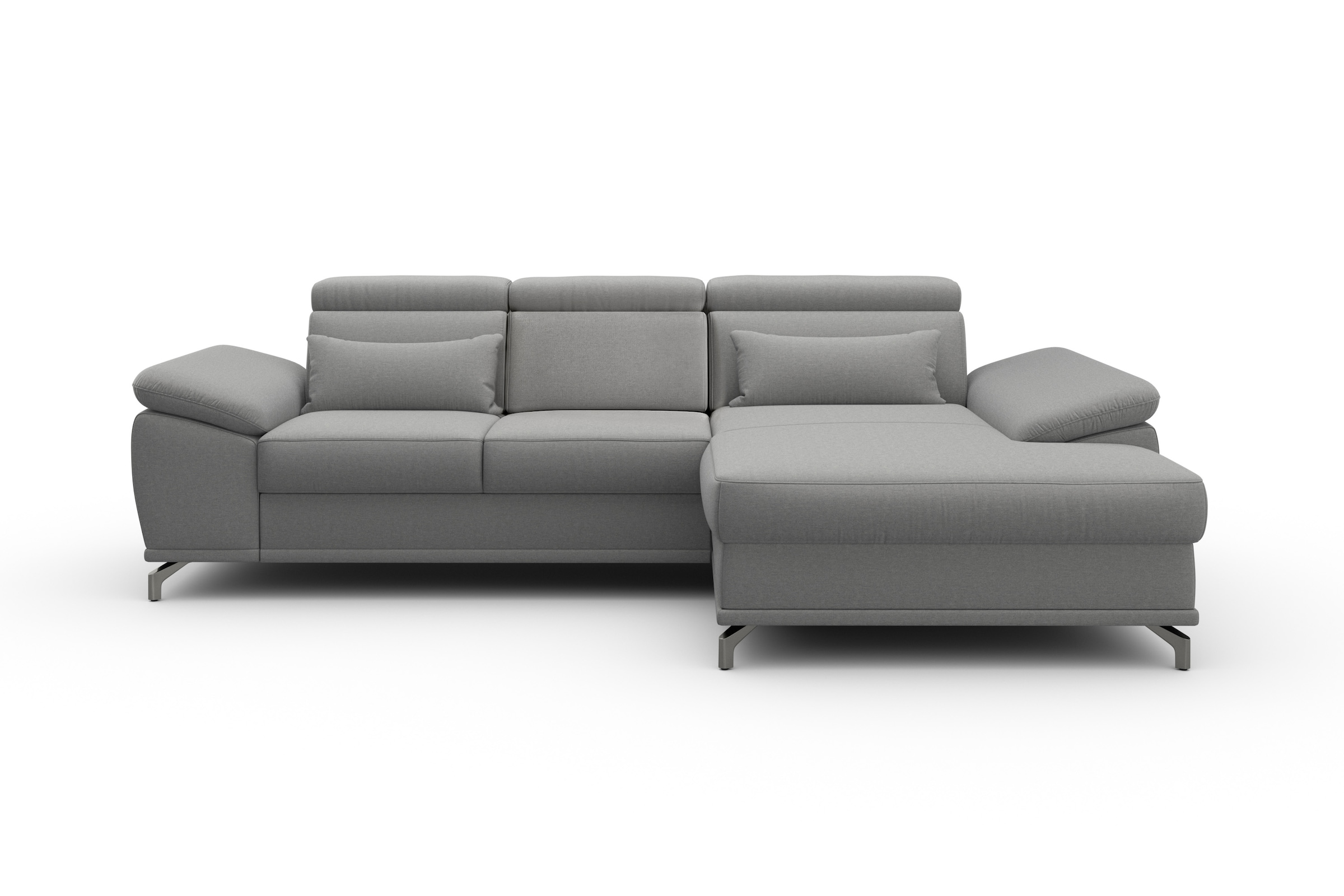 sit&more Ecksofa »Cabrio L-Form, mit Sitztiefenverstellung, Arm- und Kopfteilverstellung«, 2 Nierenkissen, Federkern, optional Bettfunktion und Stauraum