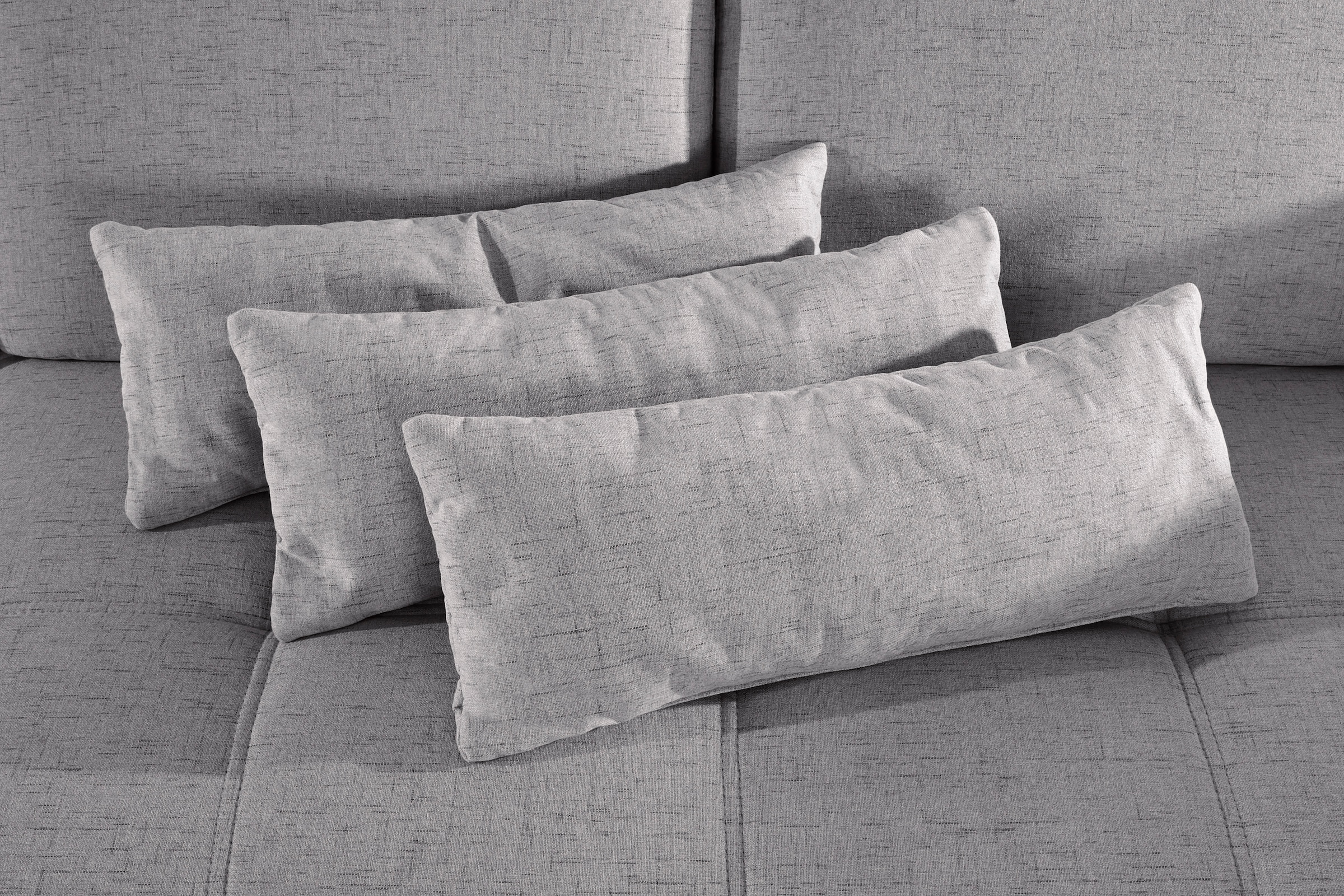 PLACES OF STYLE Ecksofa »Costello L-Form, B: 301 cm mit Sitztiefen-, Armteilverstellung &« 3 Nierenkissen, optional Bettfunktion & Bettkasten