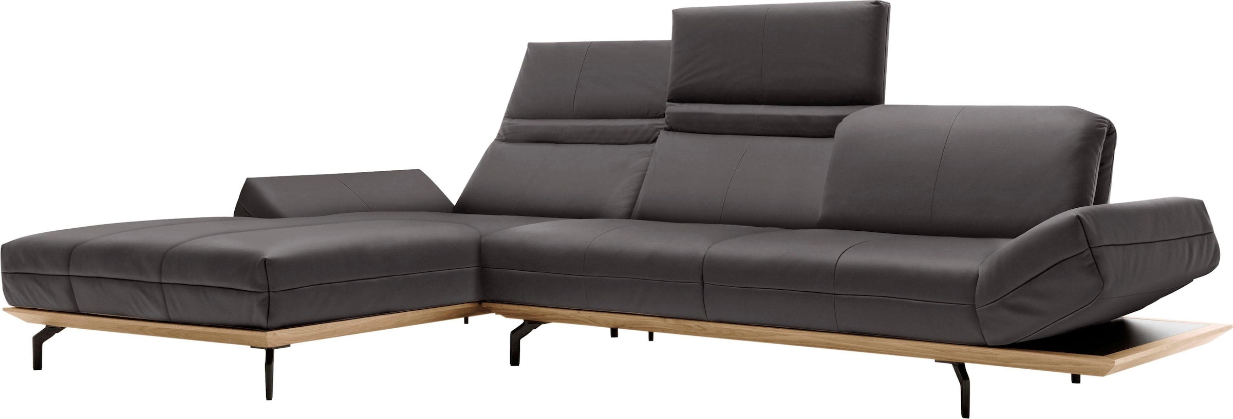 Creation BY ROLF BENZ Ecksofa »CR.420, Designecksofa, L-Form«, in 2 Qualitäten, Holzrahmen in Eiche Natur oder Nußbaum, Breite 313 cm