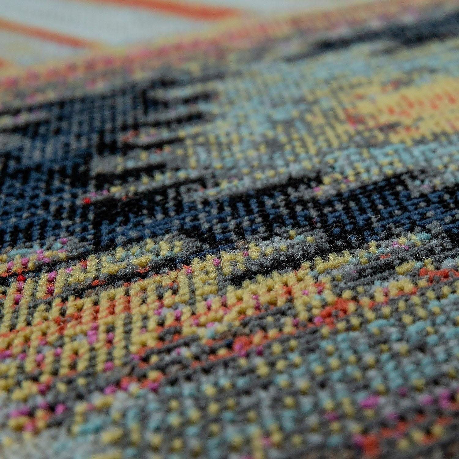 Paco Home Teppich »Artigo 406«, rechteckig, 4 mm Höhe, Kurzflor, Patchwork Muster, Vintage Design, In- und Outdoor geeignet