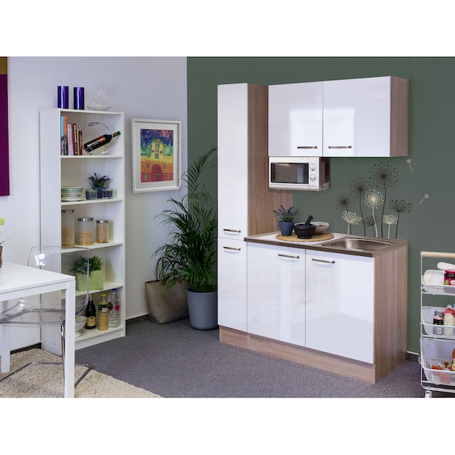 Flex-Well Küche »Florenz«, Gesamtbreite 130 cm, mit Apothekerschrank und  Mikrowelle, viele Farben kaufen im OTTO Online Shop