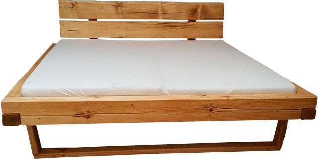Home affaire Bettanlage »Ultima«, (Set, 3 tlg.), 3tlg., aus Fichtenholz in Balken-Optik, aus 180 cm Bett, 2 Nachttische