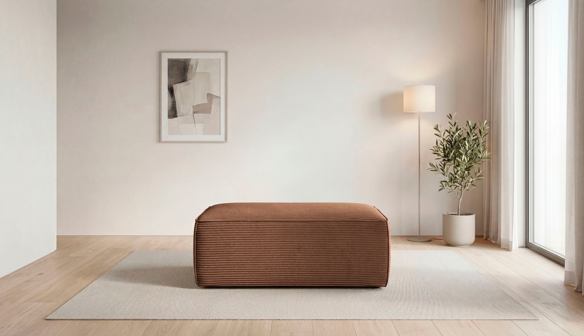 OTTO home Polsterhocker »Clayton Breite 103 cm« in einem trendigen Cord-Bezug