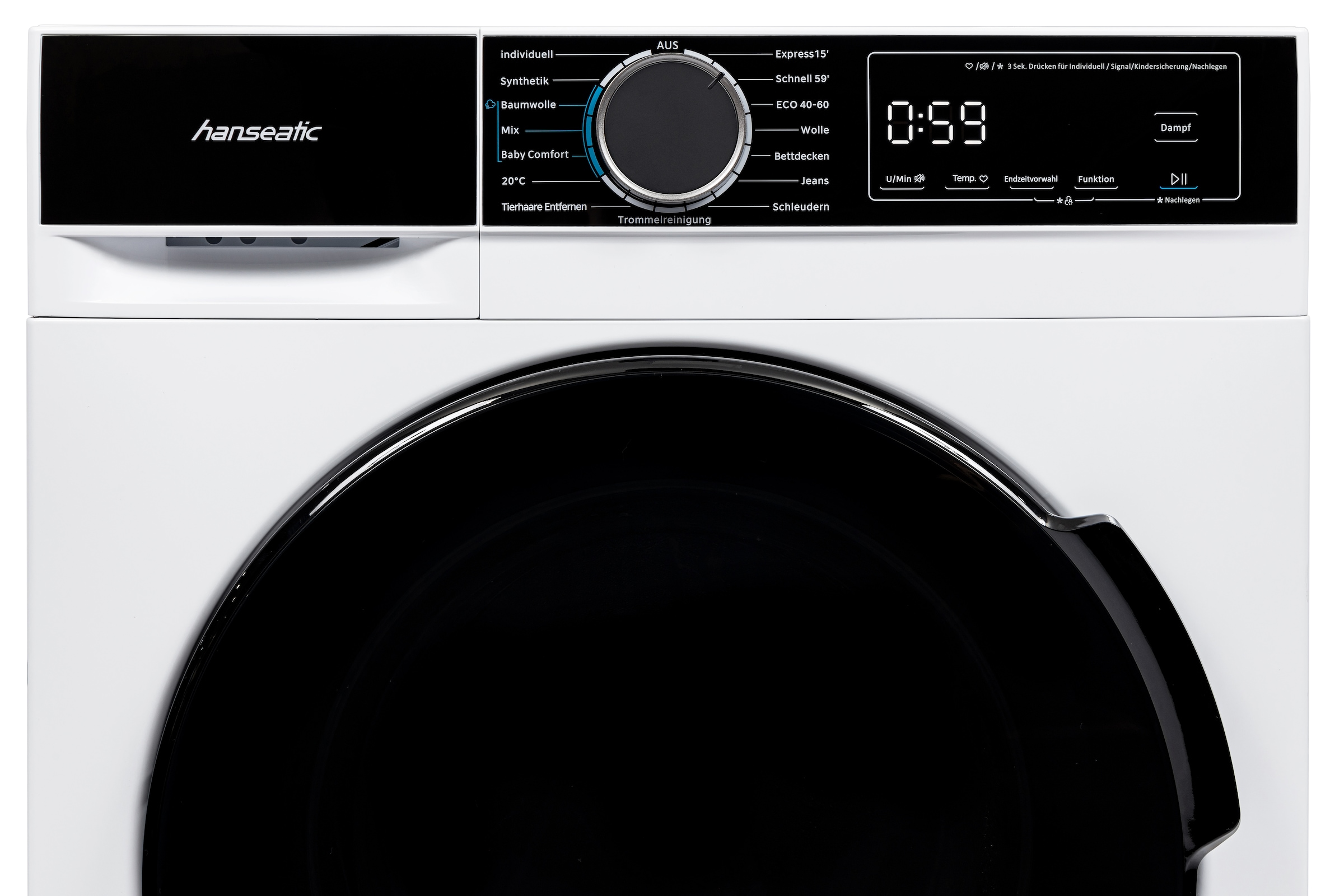 Hanseatic Waschmaschine »HWMA714A«, 7 kg, 1400 U/min, Schnellwaschprogramm, Startzeitvorwahl