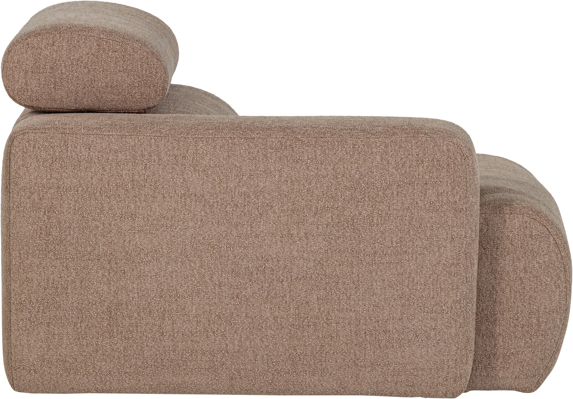 WOOOD Sessel »Novi mit Bezug und verstellbarer Nackenstütze B 109 x T 113 x H 86 cm« Tragkraft 120 kg, Kliksystem für Elementen-Kombination, Rilo-Bouclé