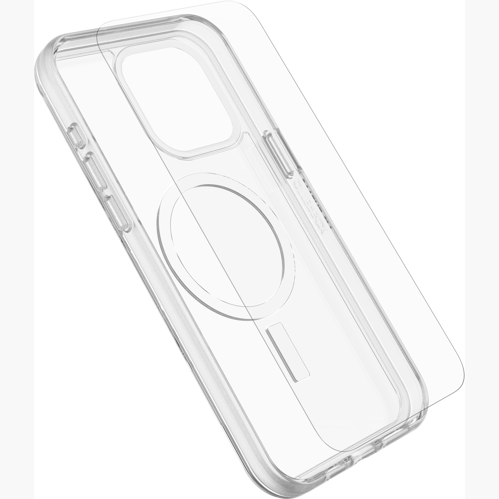 Otterbox Backcover »Symmetry Clear MagSafe Hülle,Glass,Charger KIT für iPhone 15 Plus«, Apple iPhone 15 Pro Max, Protection und Power Kit, DROP+, widerstandsfähig, Kantenschutz