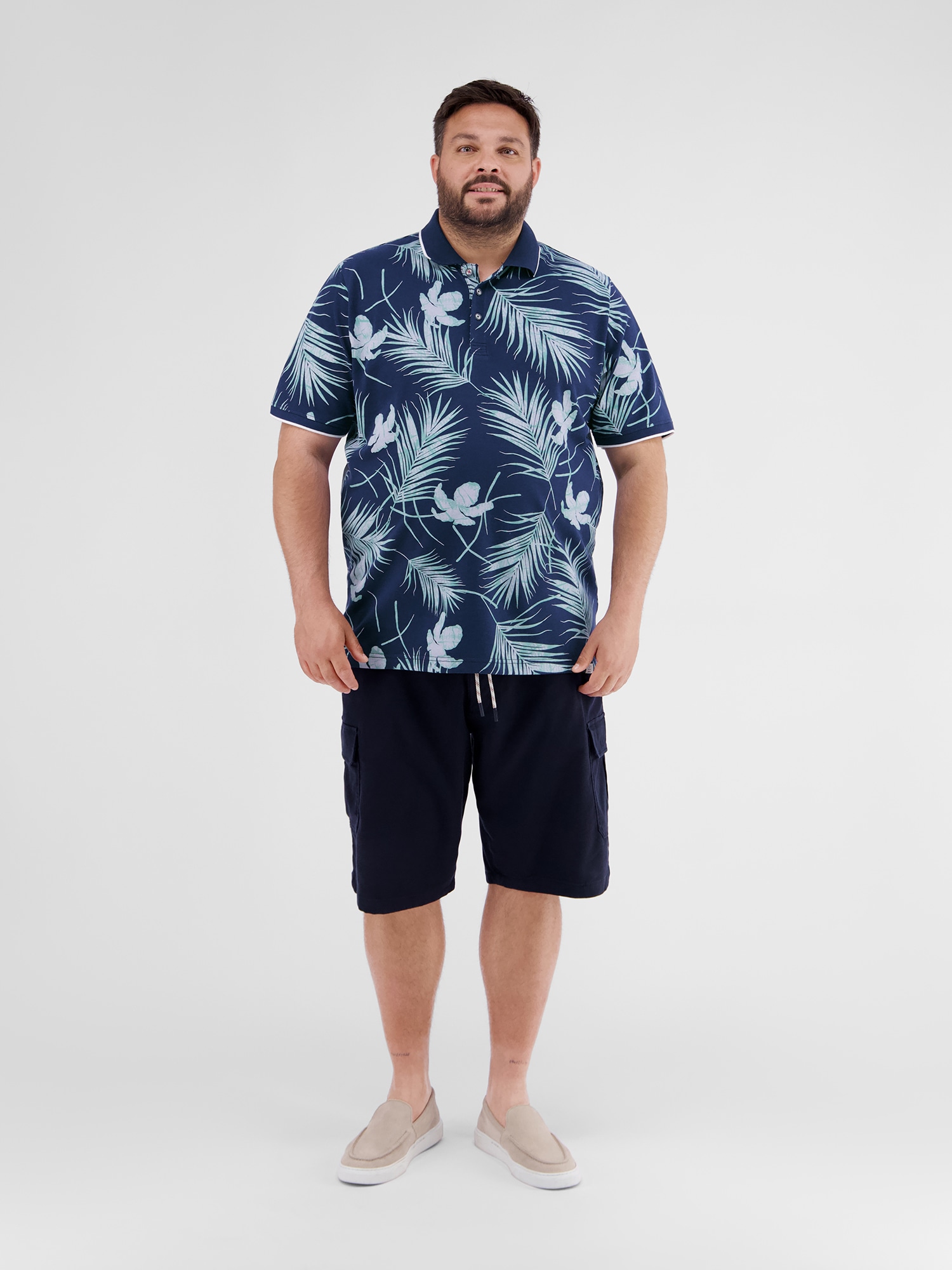 LERROS Poloshirt »LERROS Herren-Poloshirt, floral gemustert in Großen Größen«