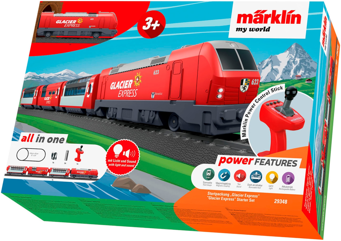 Märklin Spielzeugeisenbahn-Set "Märklin my world - Startpackung Glacier Express - 29348"