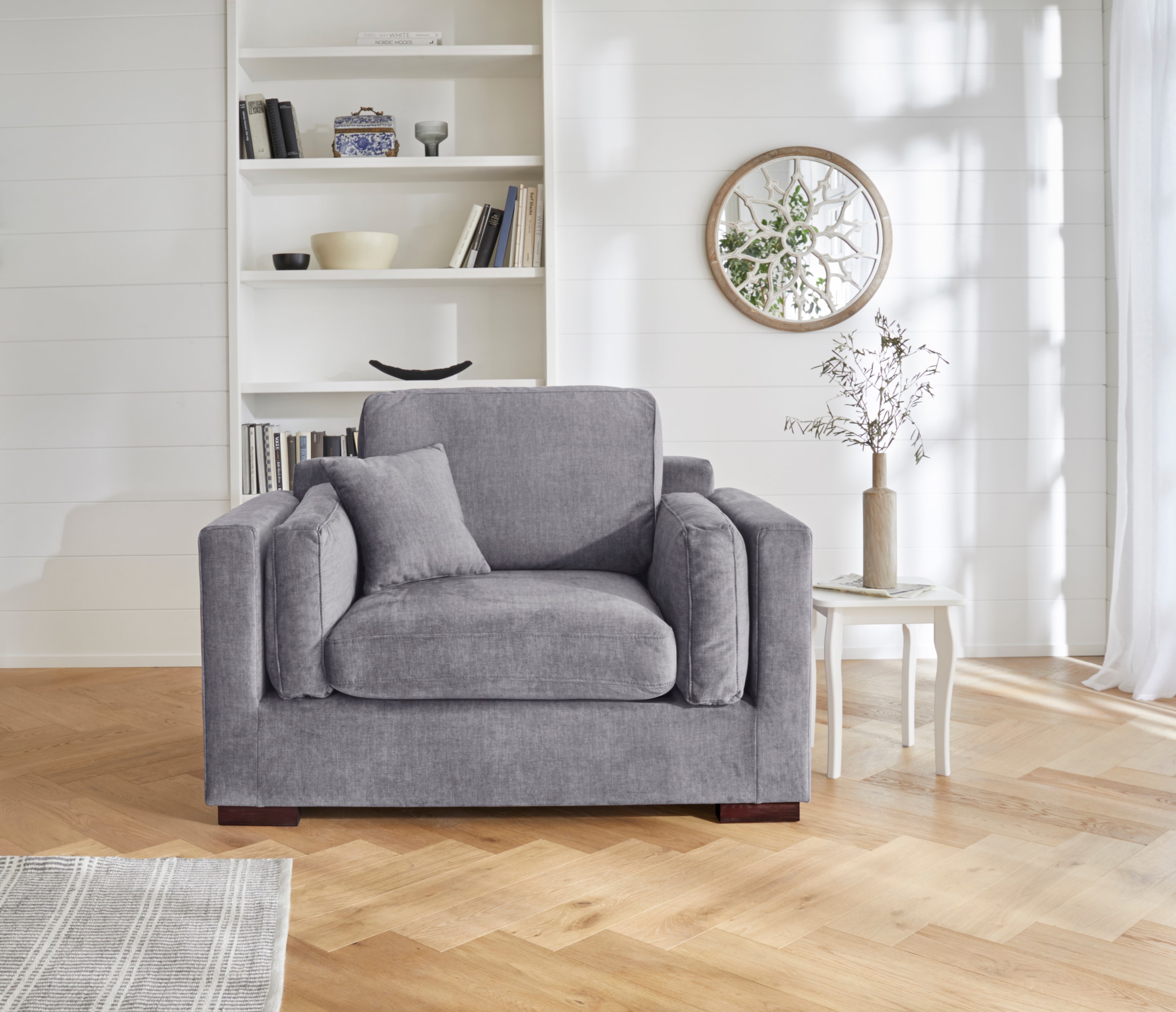 Home affaire Loveseat »Fresh Pond Sessel« weicher Sitzkomfort, incl. Zierkissen, B/T/H: 140/96/95 cm