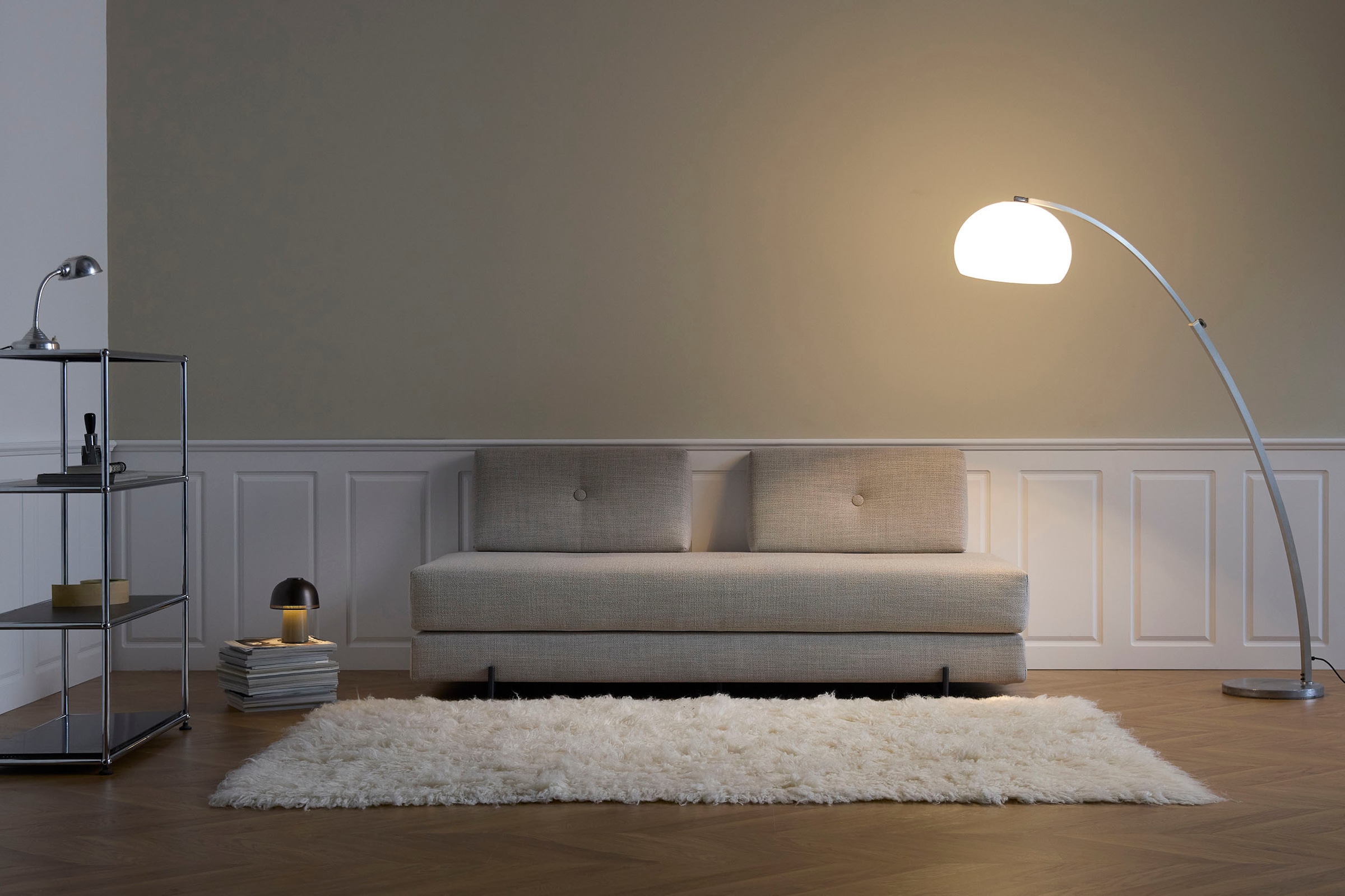 INNOVATION LIVING ™ Stapelliege »Sigmund 579 Indu-Beine«, Daybed mit zwei Federkernmatratzen, Fußteil Eiche natur