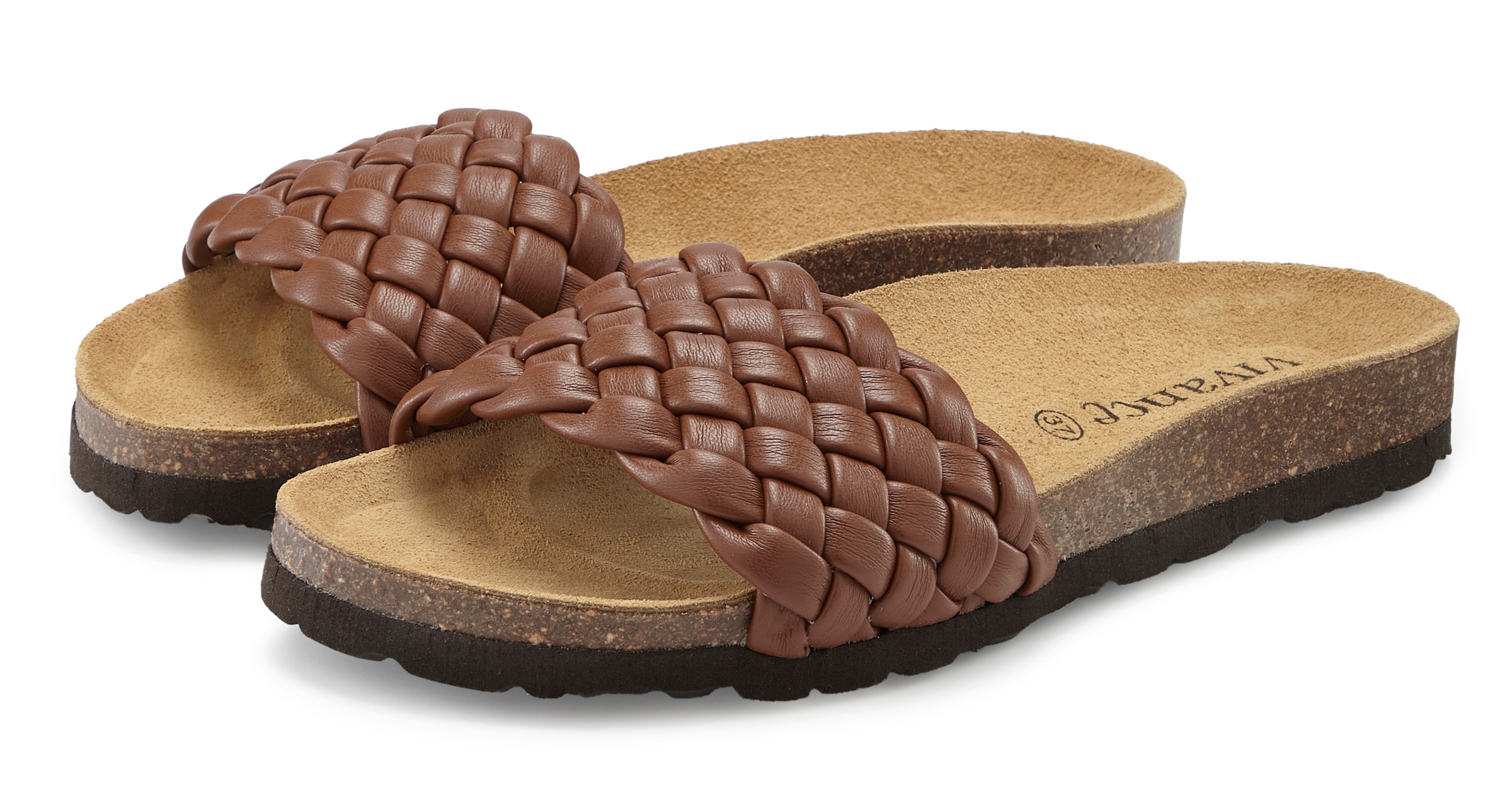 Vivance Pantolette »Mule, Sandale, offener Schuh, Sommerschuh,«  mit komfortablem Korkfußbett und weicher Innensohle aus Leder