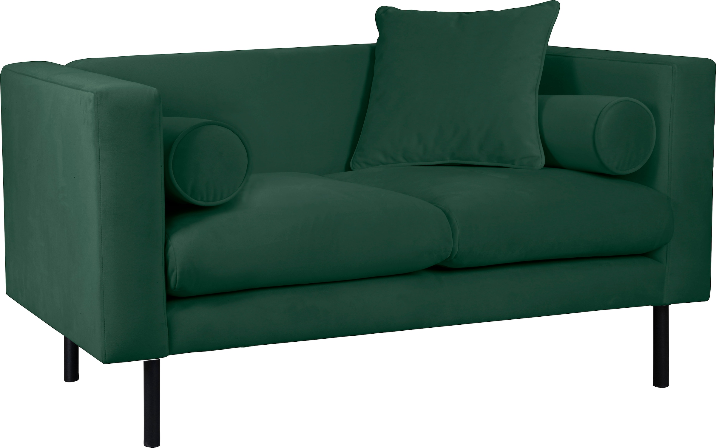 Guido Maria Kretschmer Home&Living 2-Sitzer »Lillibeth Designsofa mit Wellenunterfederung, Maße B/T/H: 155/74/83 cm«, Zierkissen als Wendekissen, in Samtoptik oder Cord