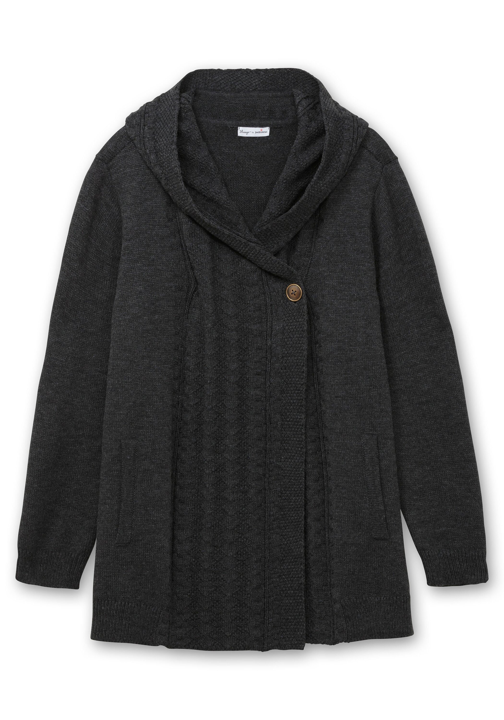 Sheego Cardigan »Cardigan mit Kapuze und Knopfverschluss«, mit Kapuze und Knopfverschluss