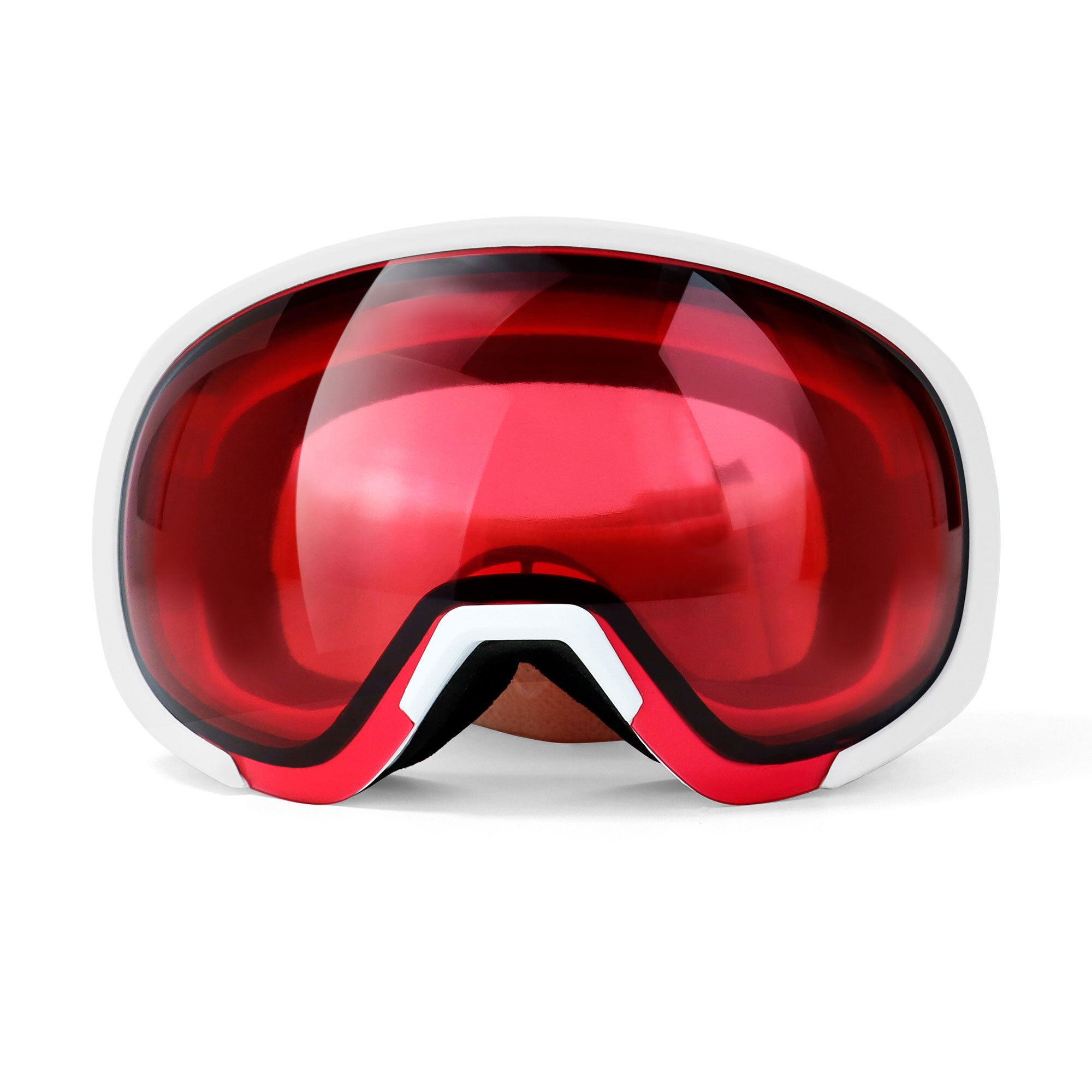 YEAZ Snowboardbrille »Ski- und Snowboard-Brille rot/matt weiß BLACK RUN«