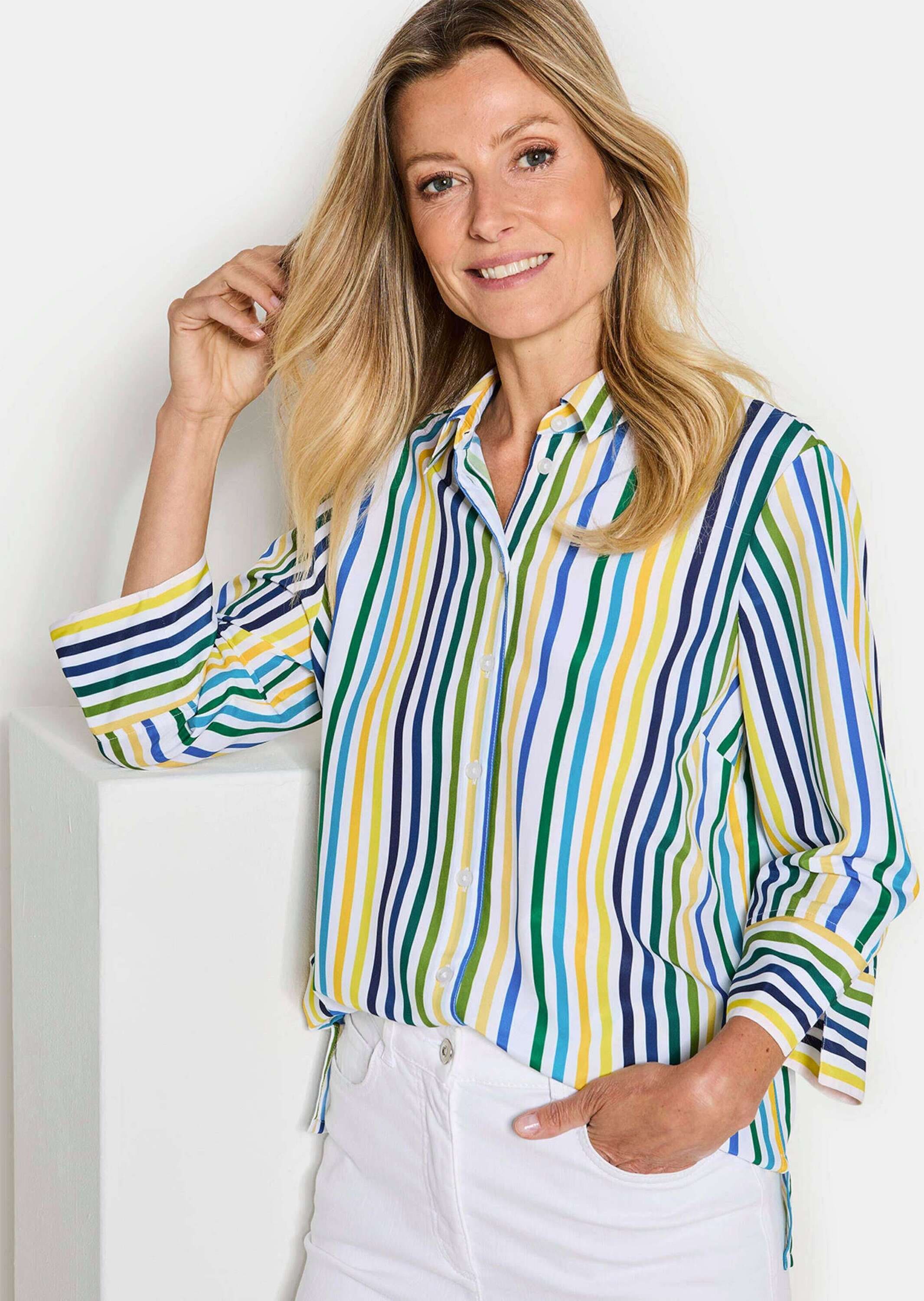 GOLDNER Hemdbluse »Kurzgröße Bluse« Knopfleiste