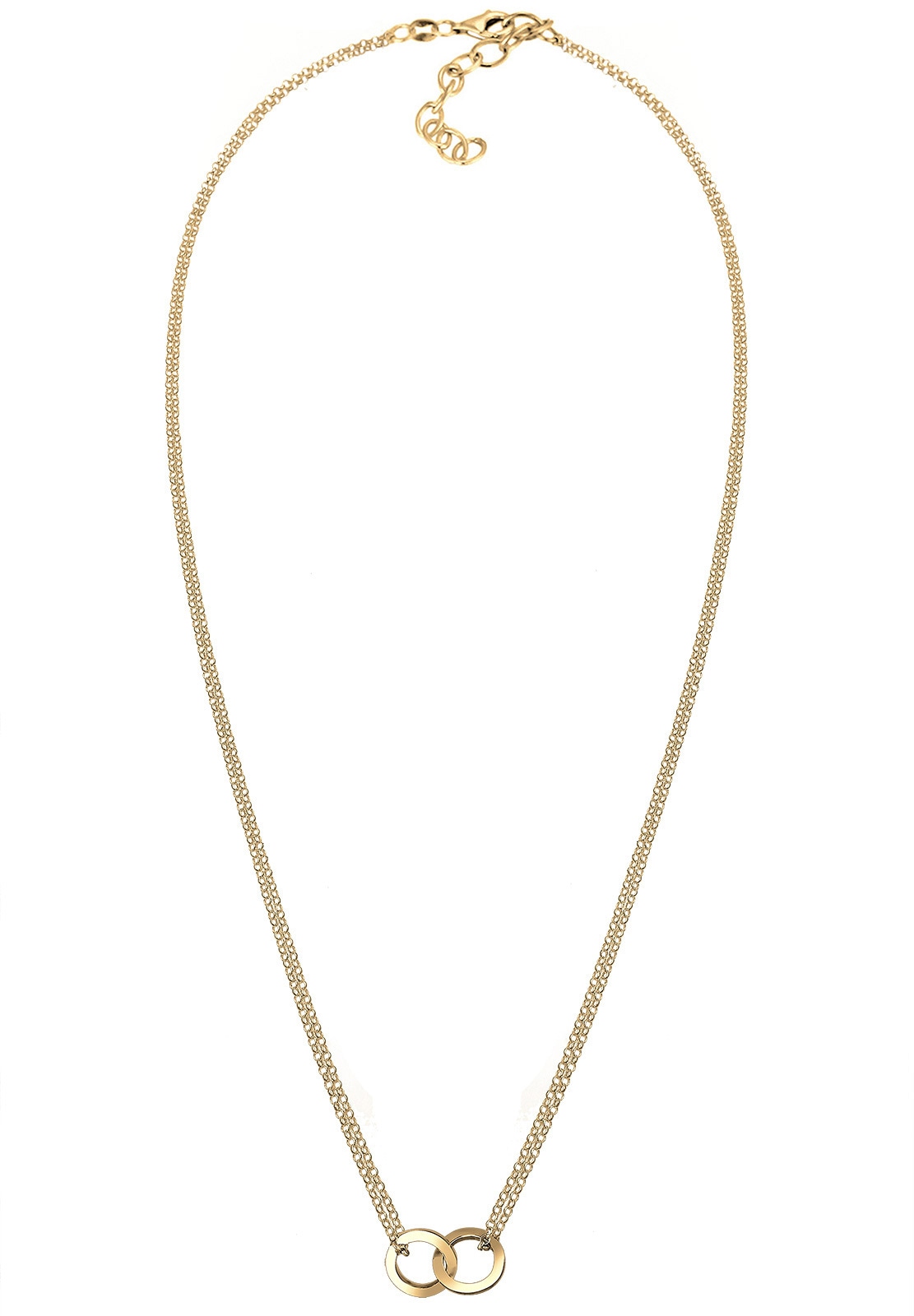 Elli Kette mit Anhänger »Halskette Anhänger Kreis Verbunden 925 Sterling Silber«