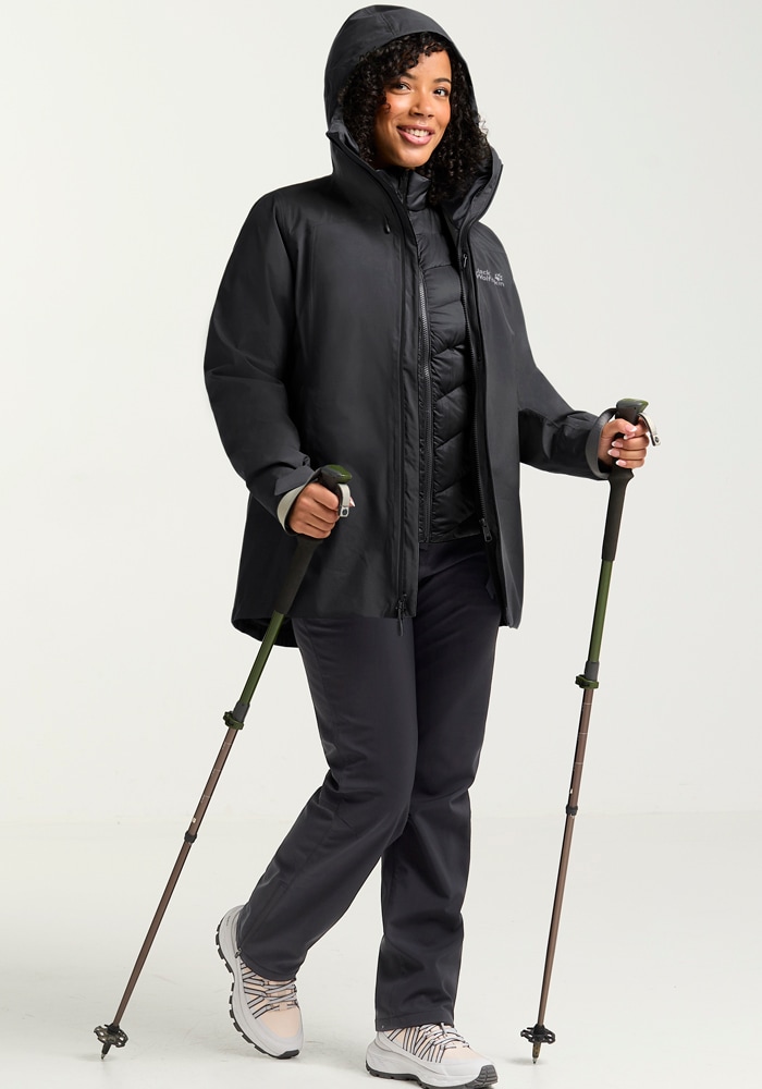 Jack Wolfskin 3-in-1-Funktionsjacke »ICECAPE 3IN1 DOWN JKT W RDS«, mit Kapuze