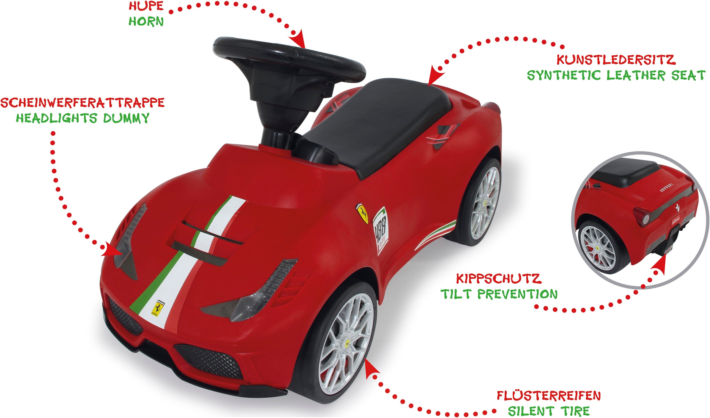 Jamara Rutscherauto »Ferrari 488«, BxTxH: 30x70x38 cm