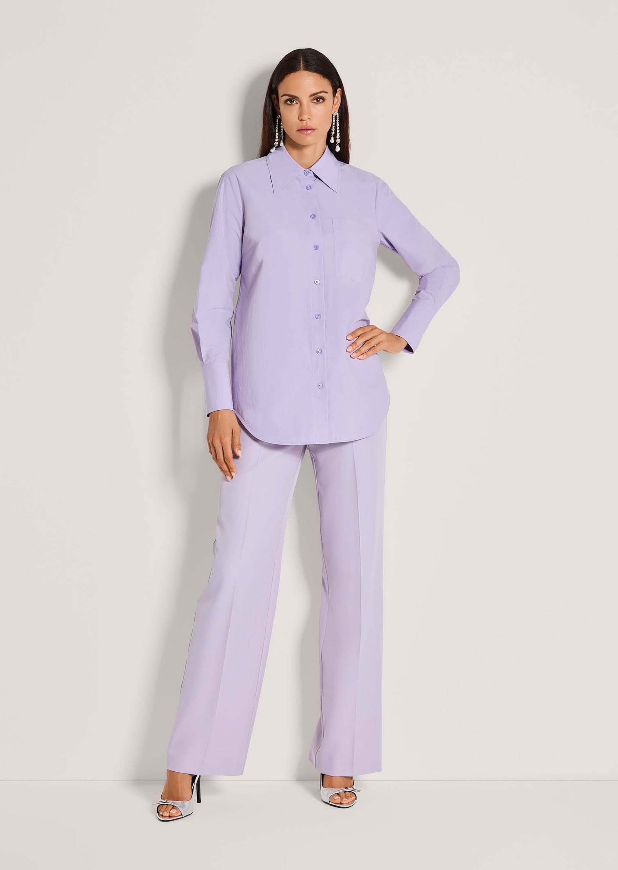 MADELEINE Langarmbluse »Hemdbluse Baumwollbluse mit Hemdkragen« Ärmelschlitz