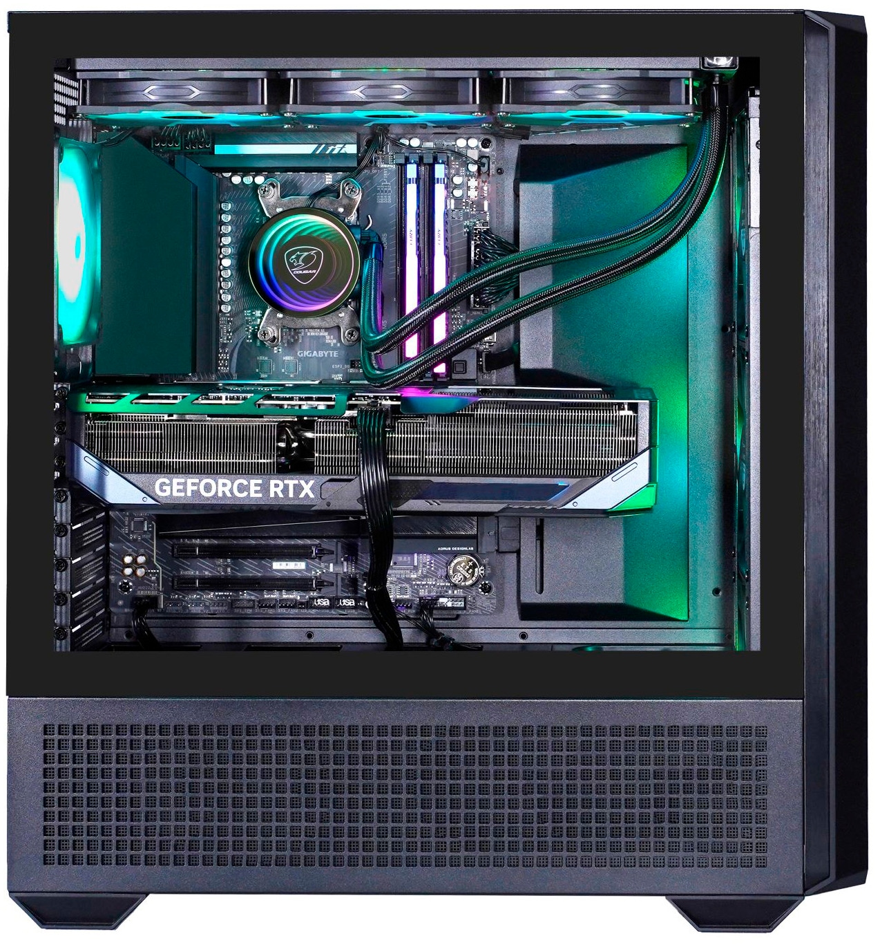 Cougar Gaming-PC-Komplettsystem »MegaDeal MX600 BK 2848 AMD Ryzen 7 9700X 32GB DDR5 1TB SSD RTX 5070« 34 ″ AMD Ryzen 7 GeForce RTX? 5070 32 GB RAM 1.000 GB SSD Windows 11, DDR5 RAM + MSI MAG 342CQR E2 Curved Monitor 86cm (34")