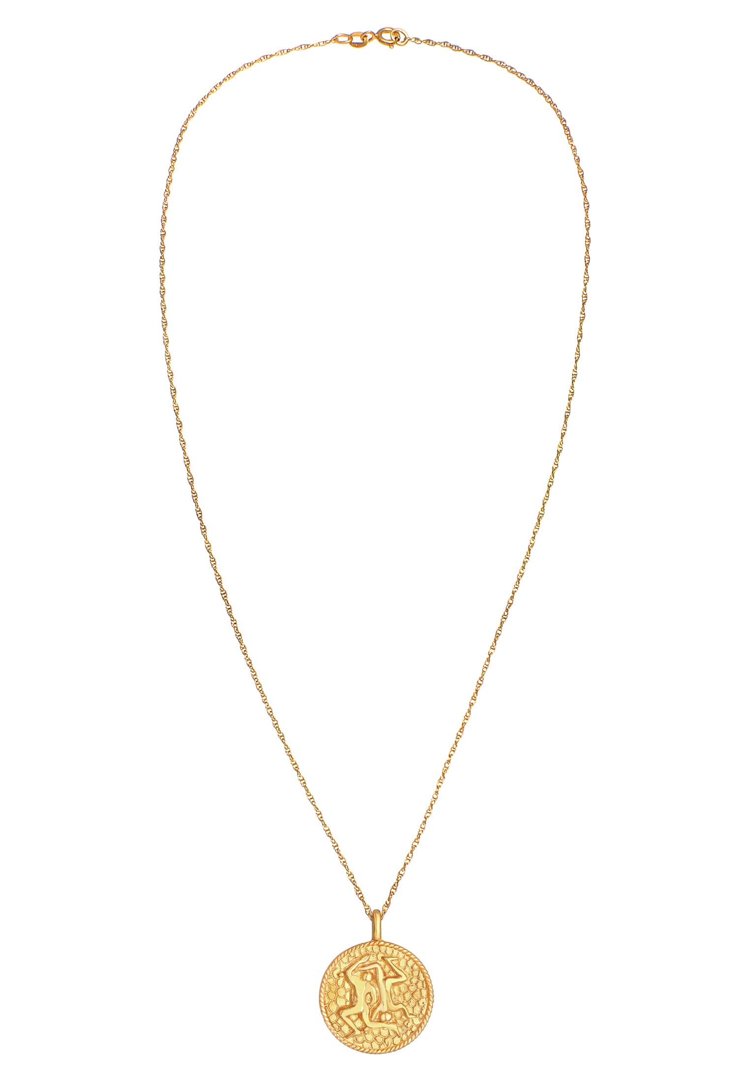 Elli Kette mit Anhänger »Halskette Sternzeichen Zwilling Astro Münze Antik 925 Silber«
