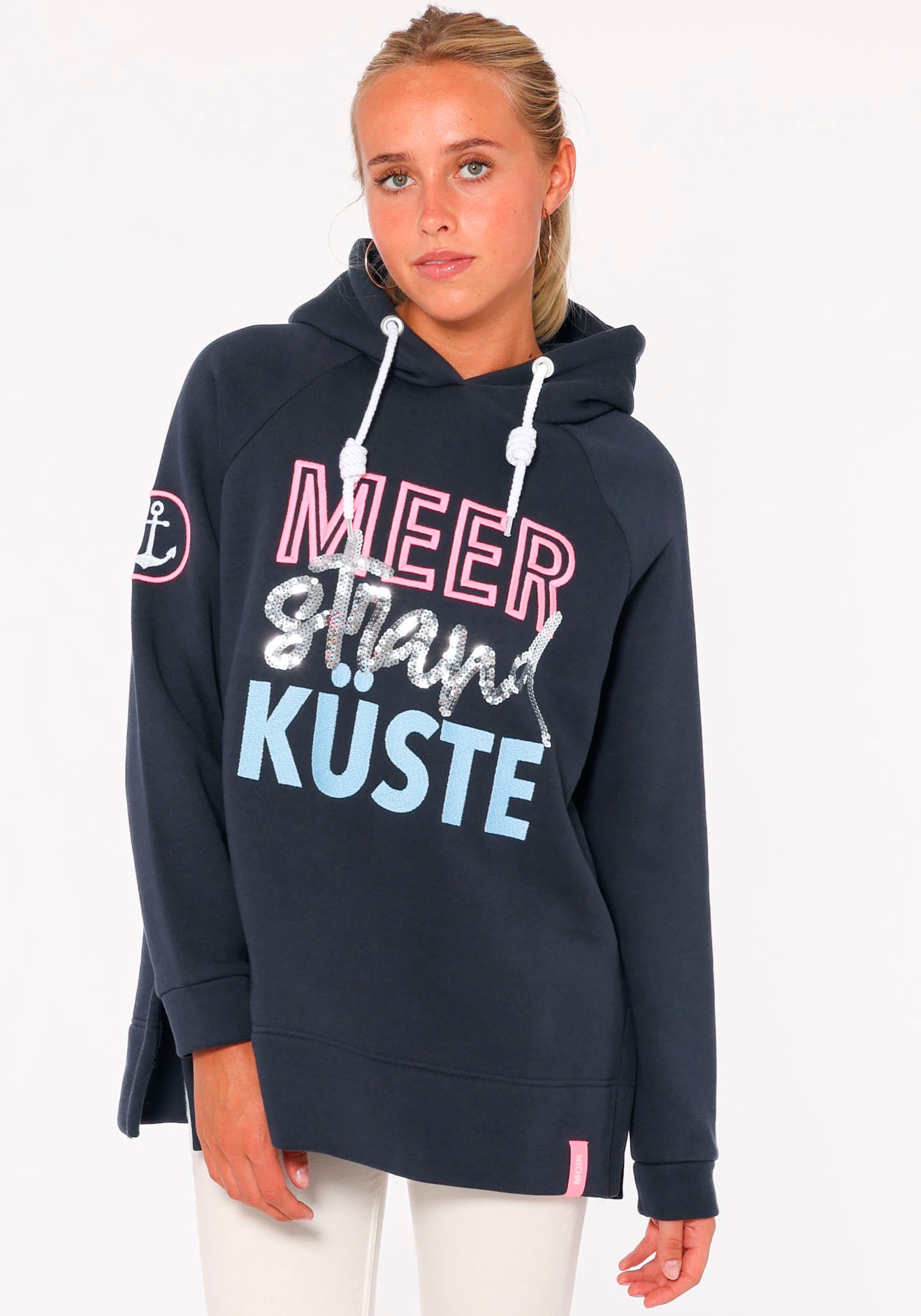 Zwillingsherz Hoodie »Meer Strand Küste«, mit auffälligem Schriftzug-Print