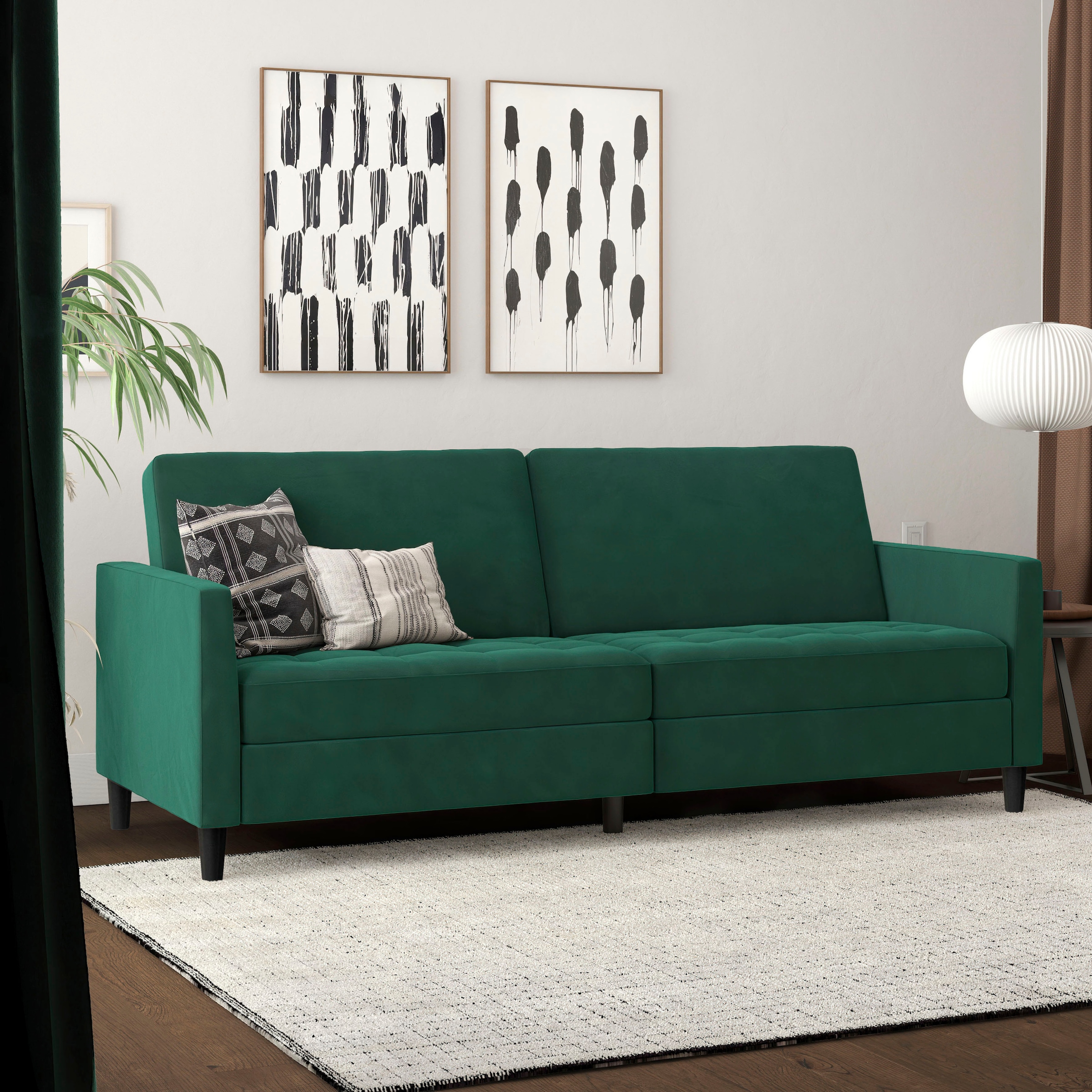 Dorel Home 3-Sitzer »Presley«, Sofa mit Bett-Funktion und verstellbarer Rückenlehne