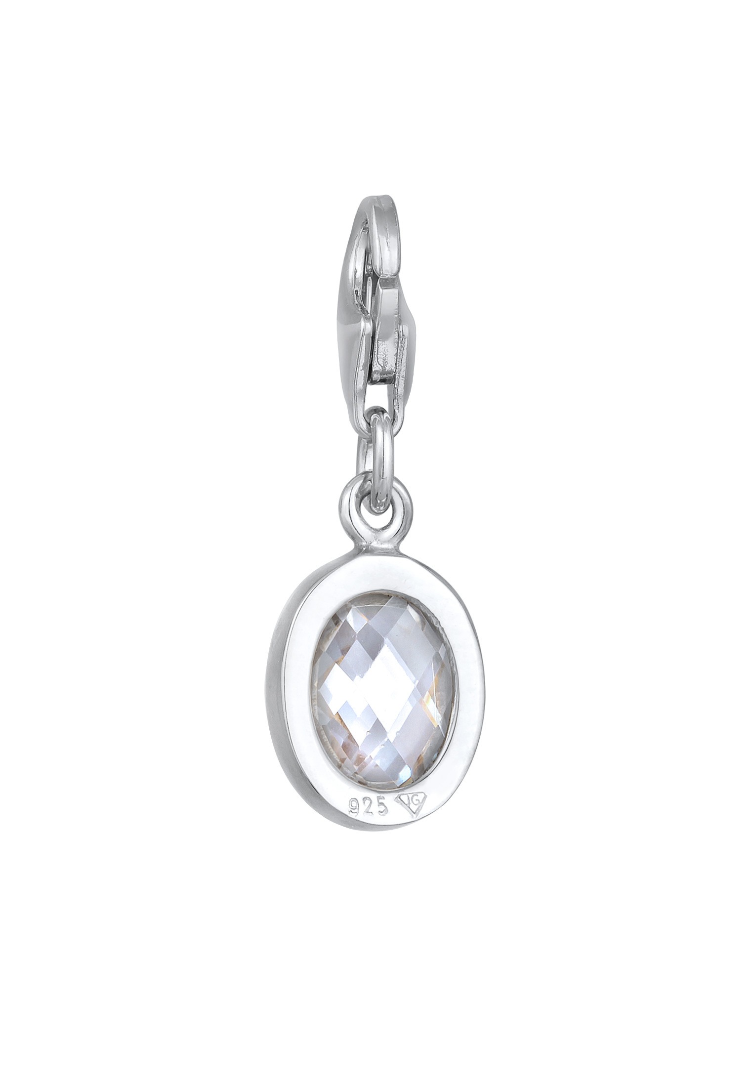 Nenalina Charm-Einhänger »Charm Zirkonia Oval Anhänger Klassisch 925 Silber«