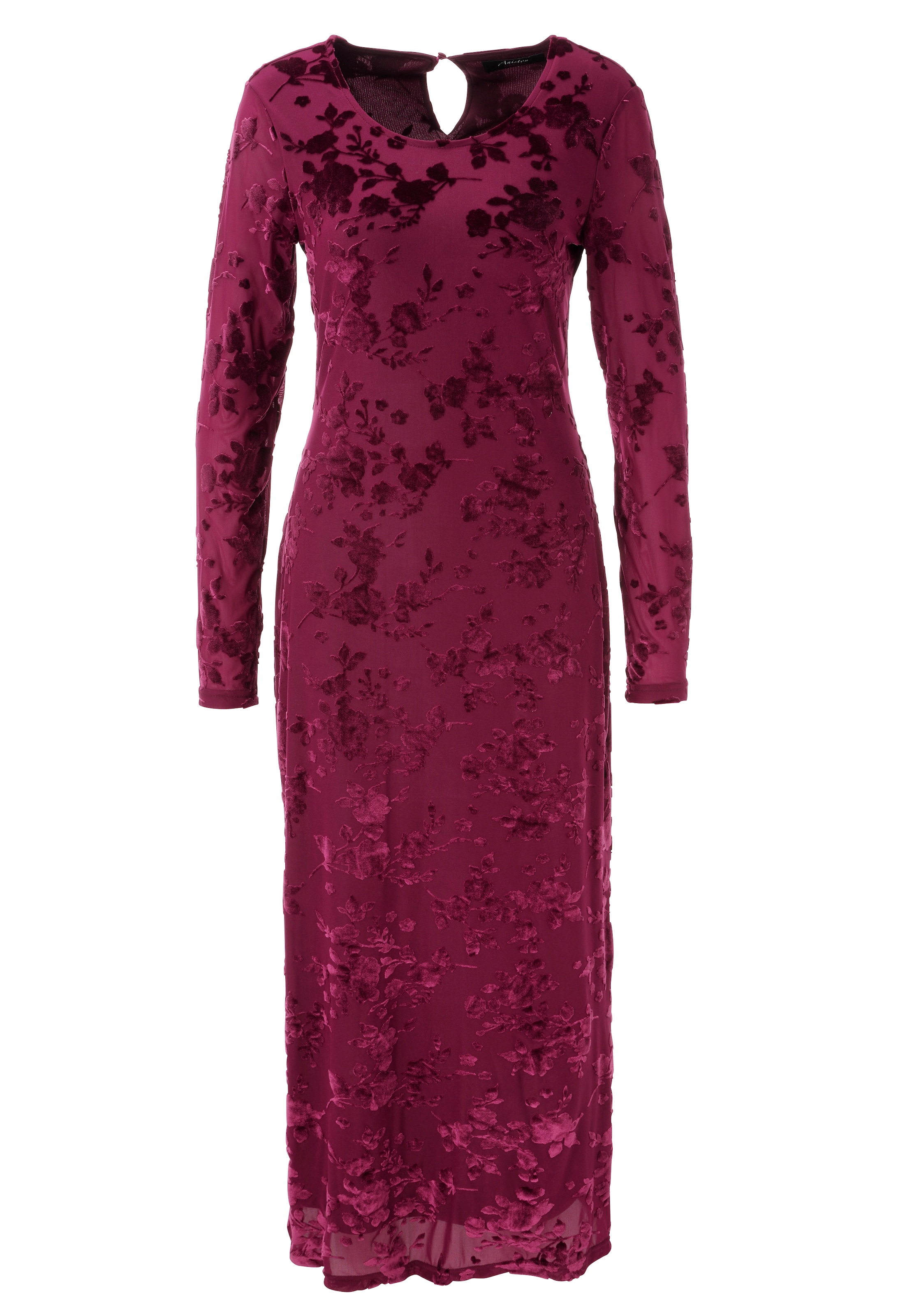 Aniston CASUAL Maxikleid mit Blumen aus edlem Samt - jedes Teil ein Unikat - NEUE KOLLEKTION