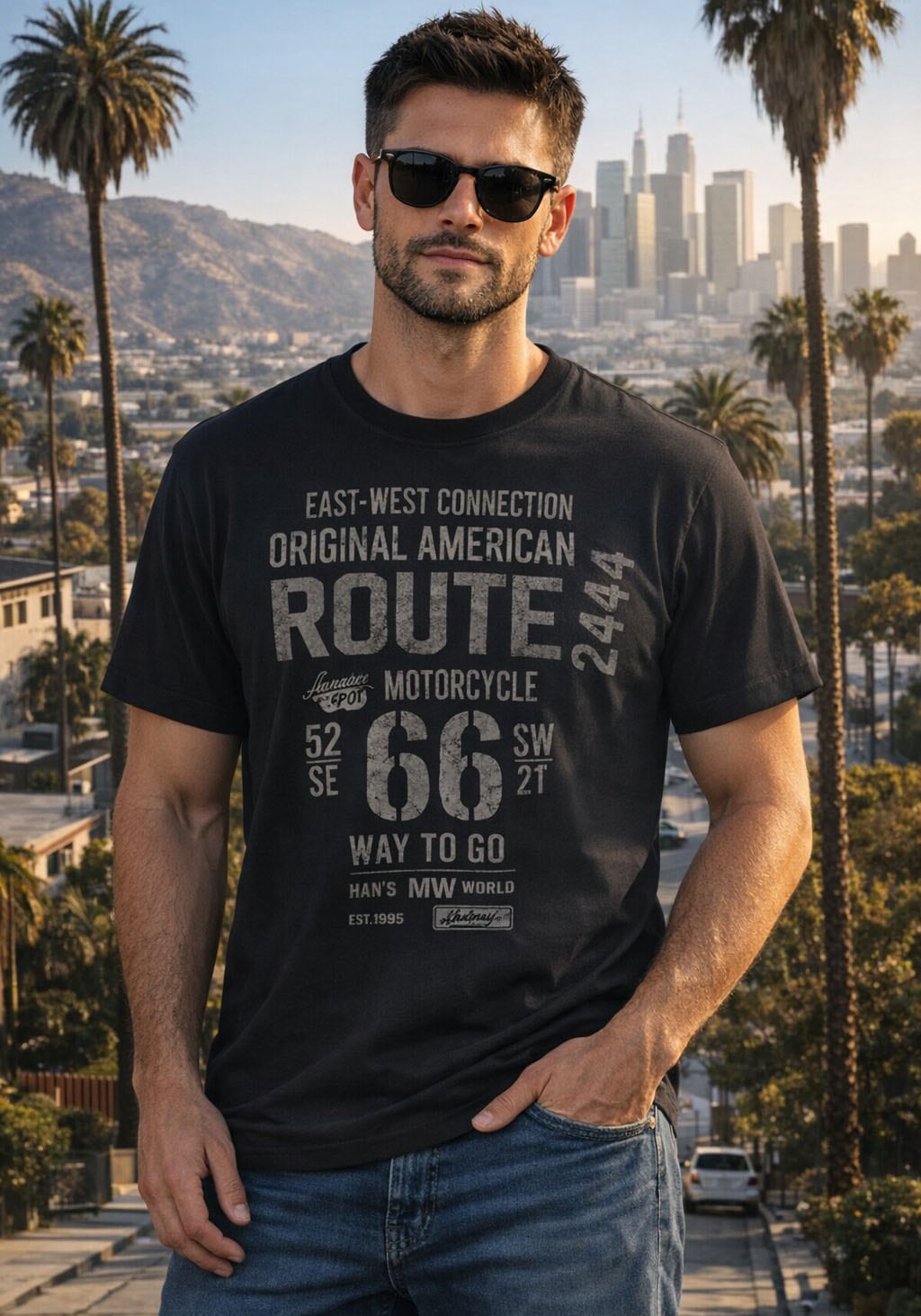 Man's World Rundhalsshirt kurzärmelig,  lässige Passform,  bedruckt,  Rundhalsausschnitt