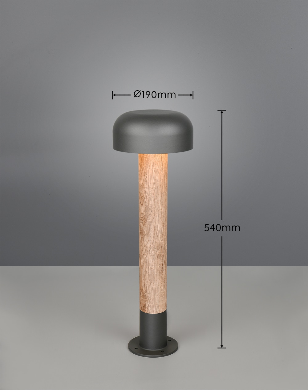 TRIO Leuchten Außen-Stehlampe »FRASER, Outdoor Stehleuchte Höhe 54cm, exkl 1x E27 max 10W, IP54« E27 1 Stk. warmweiß - kaltweiß Wegeleuchte Garten Terrasse, Ø 19cm Höhe 54cm, Leuchtmittel wechselbar