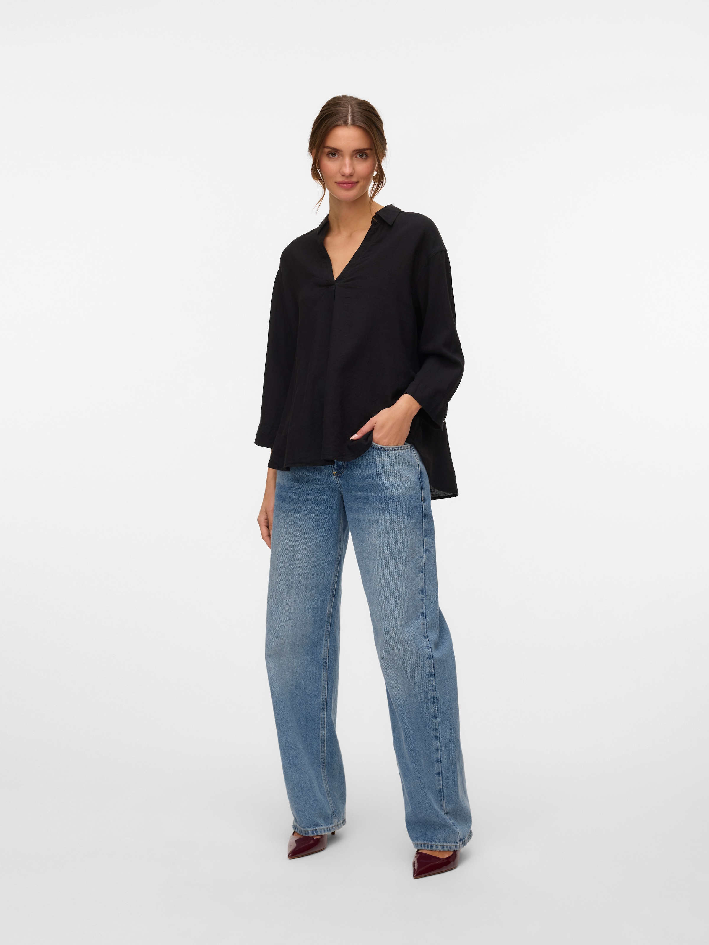 Vero Moda Shirtbluse »VMLINN 3/4 TOP WVN GA NOOS«