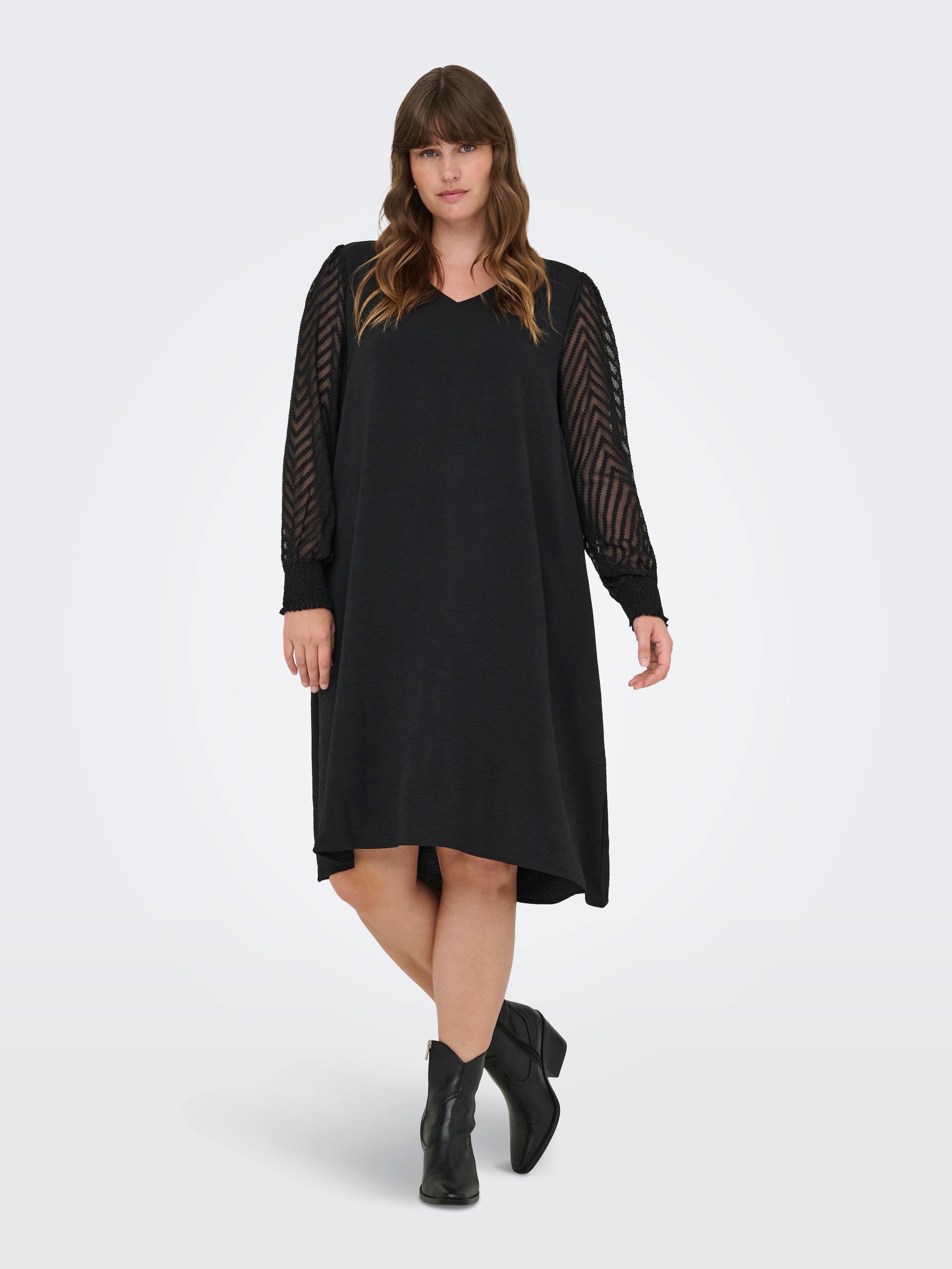ONLY CARMAKOMA Midikleid »CARMETTA LIFE LS KNEE DRESS WVN«, Sommerkleid