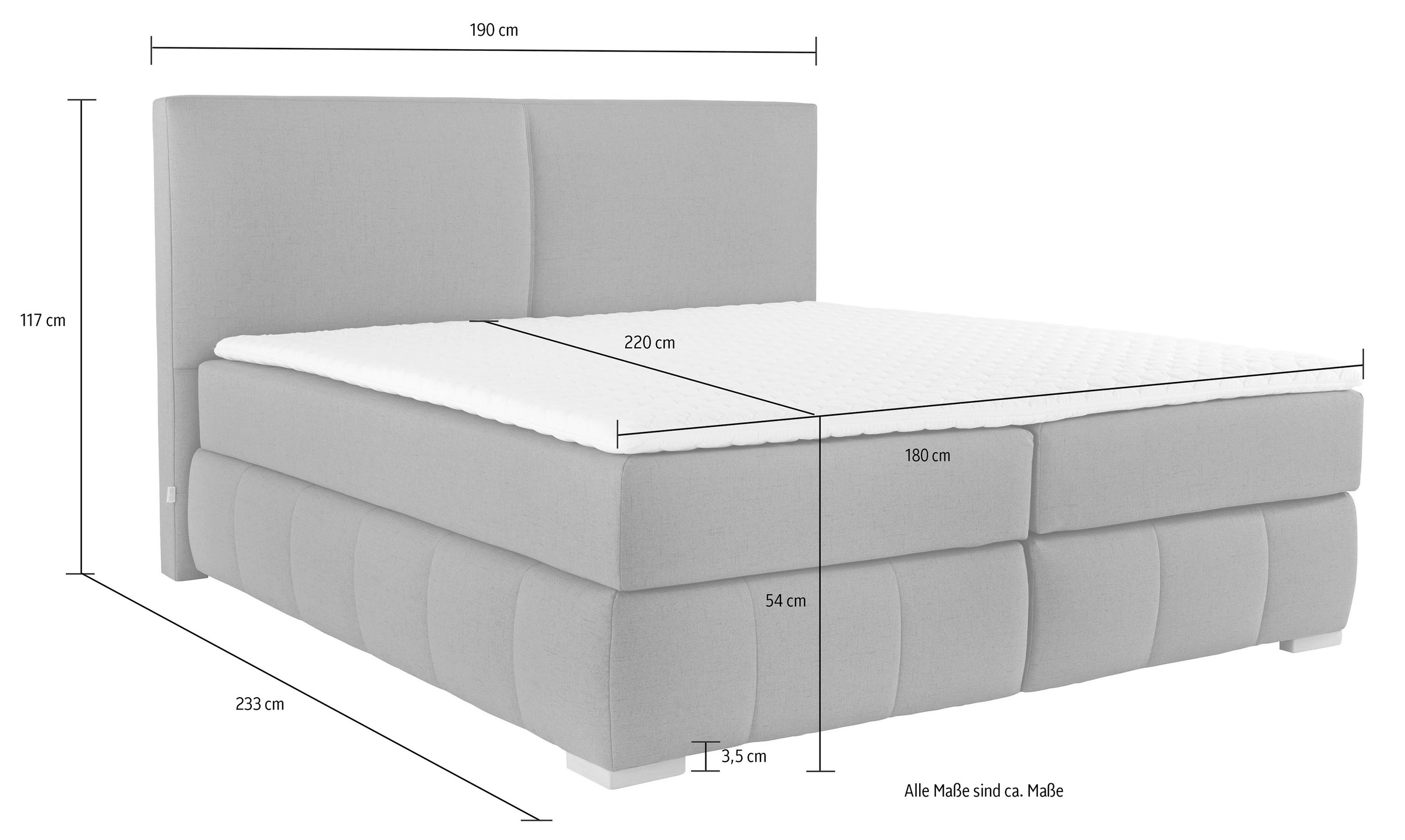 Home affaire Boxspringbett »Wehma« inkl. Topper in 3 verschiedenen Matratzen, auch in Samtstoff
