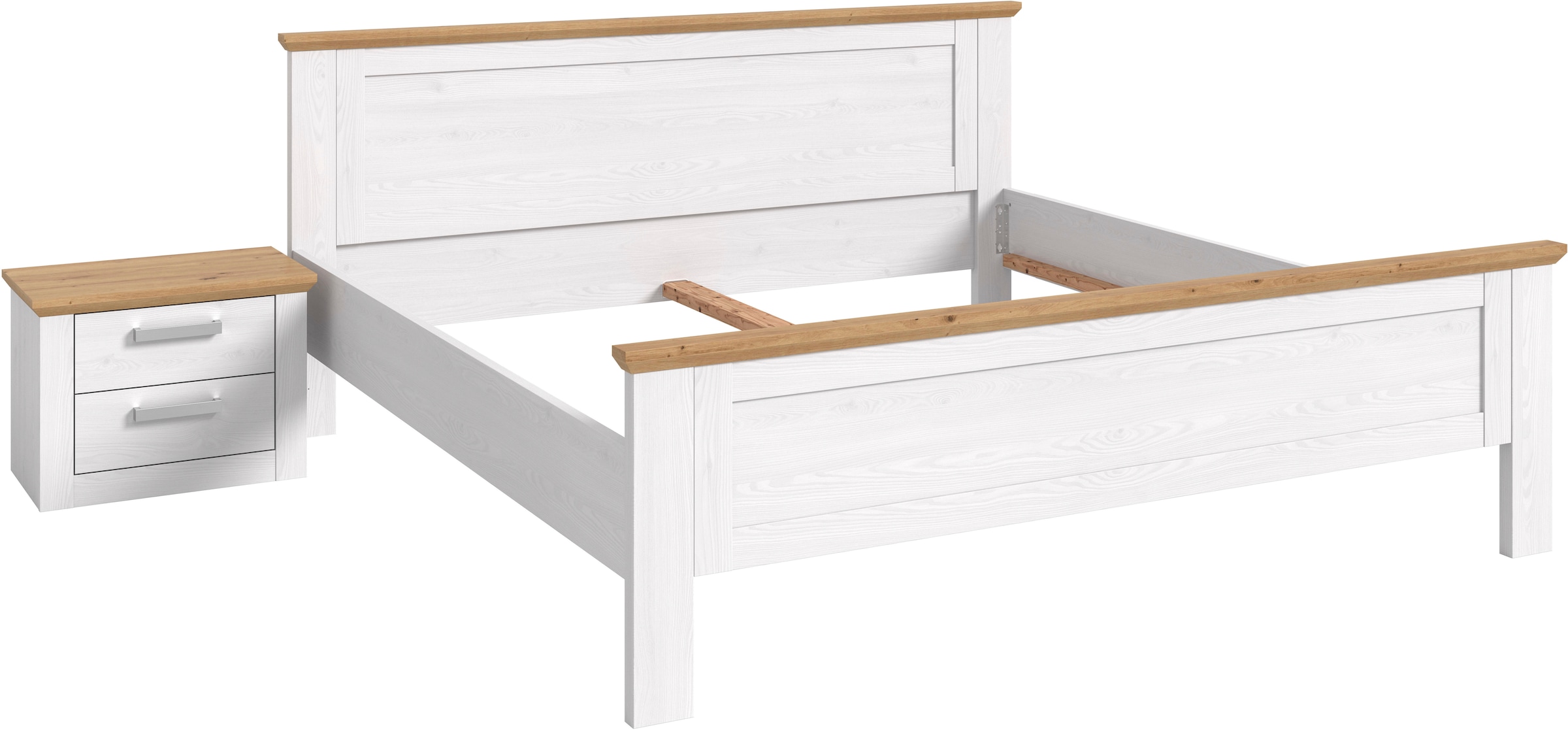 Home affaire Schlafzimmer-Set »COSENZA, TOPSELLER!, 2-teilig., best. aus: Bettgestell & Nachttisch« Matratzengröße 180x200 cm, viel Stauraum, ohne Lattenrost & Matratze, 2 tlg. tlg. Schlafzimmer, Schlafen, Set, Kombination, Bettanlage