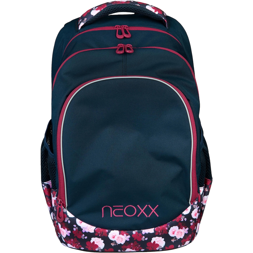 neoxx Schulrucksack »Fly, My Heart Blooms«, Reflektionsnaht