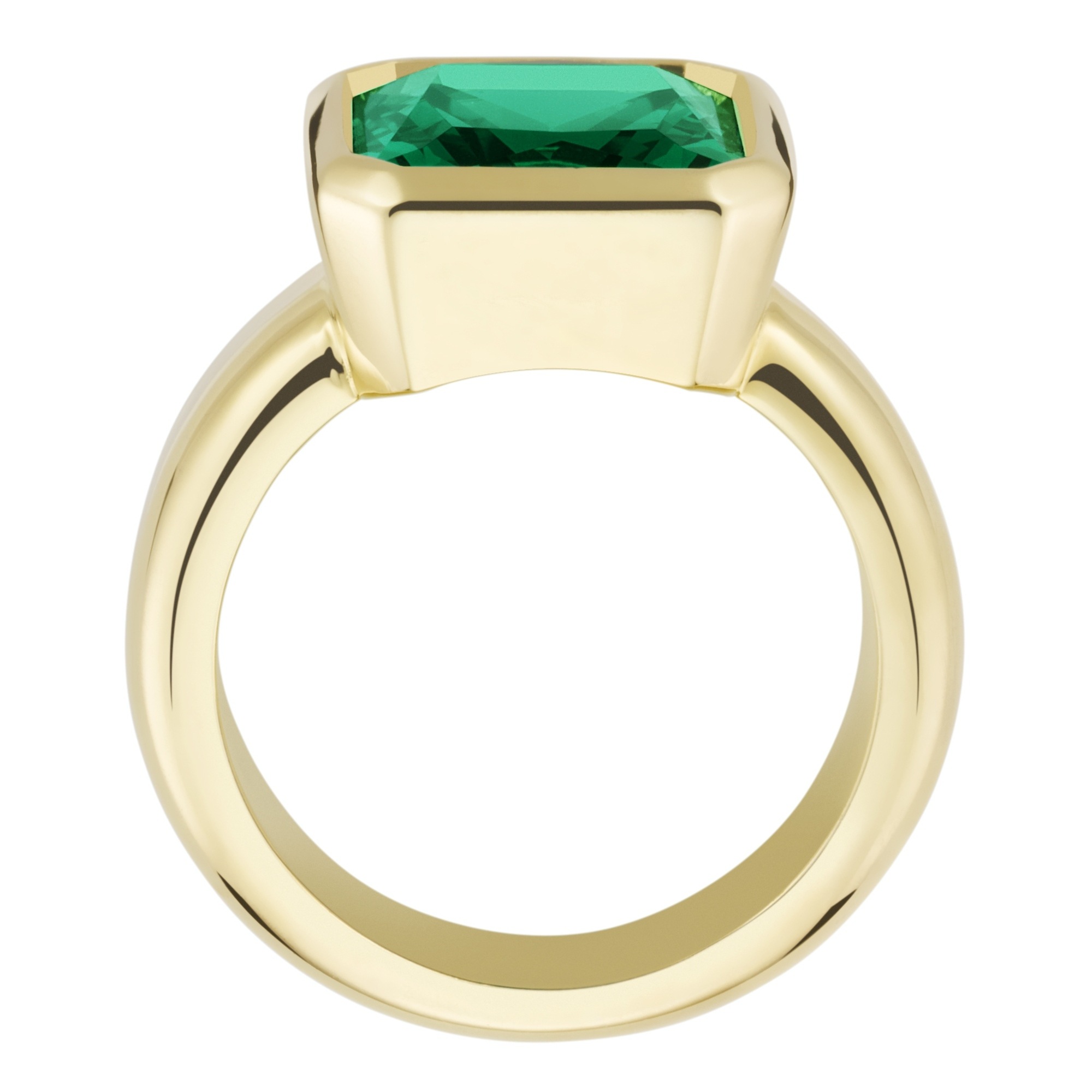 GIORGIO MARTELLO MILANO Silberring »Ring mit grünem Kristallstein, vergoldet, Silber 925«