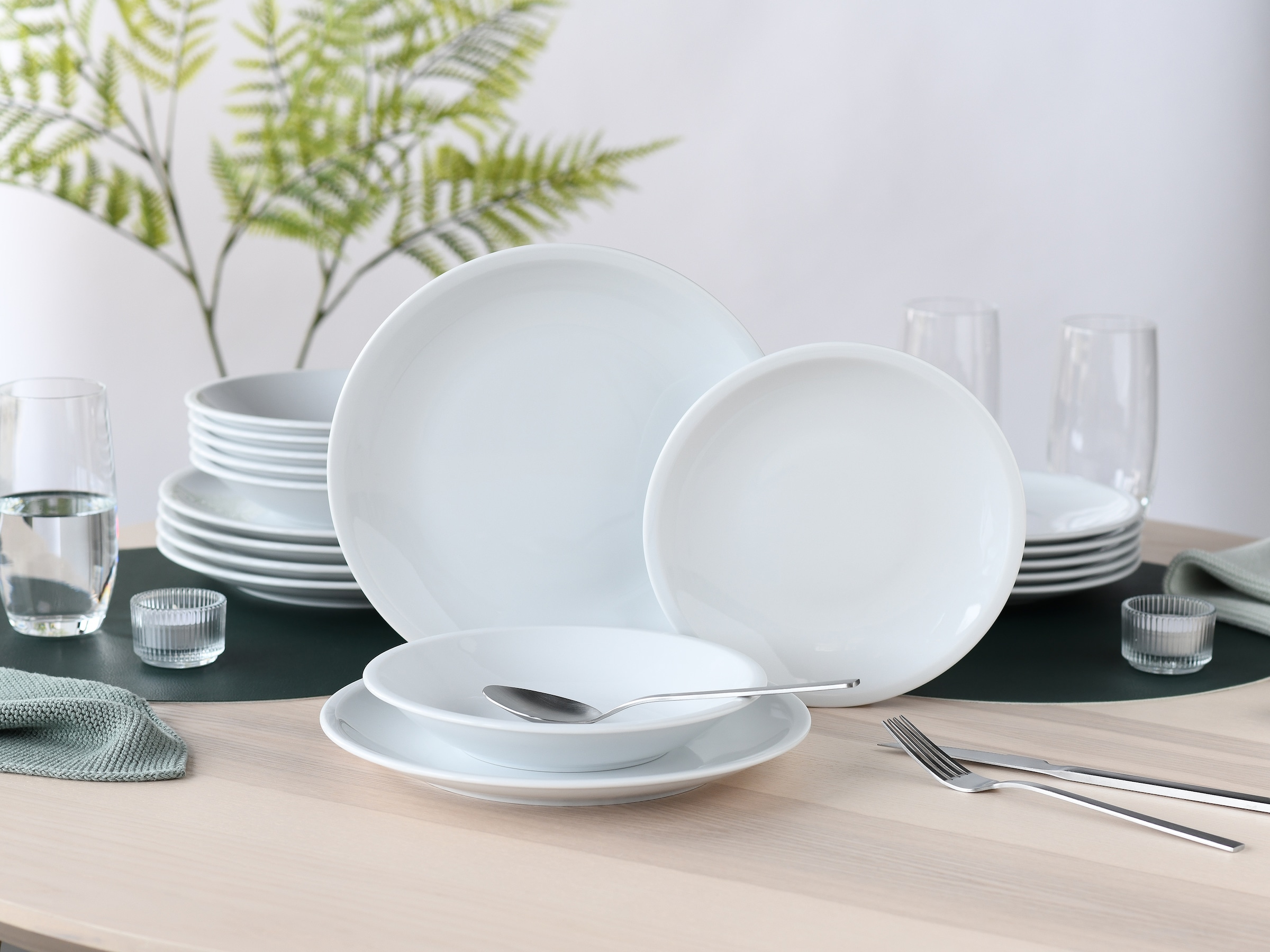 CreaTable Teller-Set »Milano Weiss, Tellerset 18-tlg.« Daily Use, Minimalistischer Stil