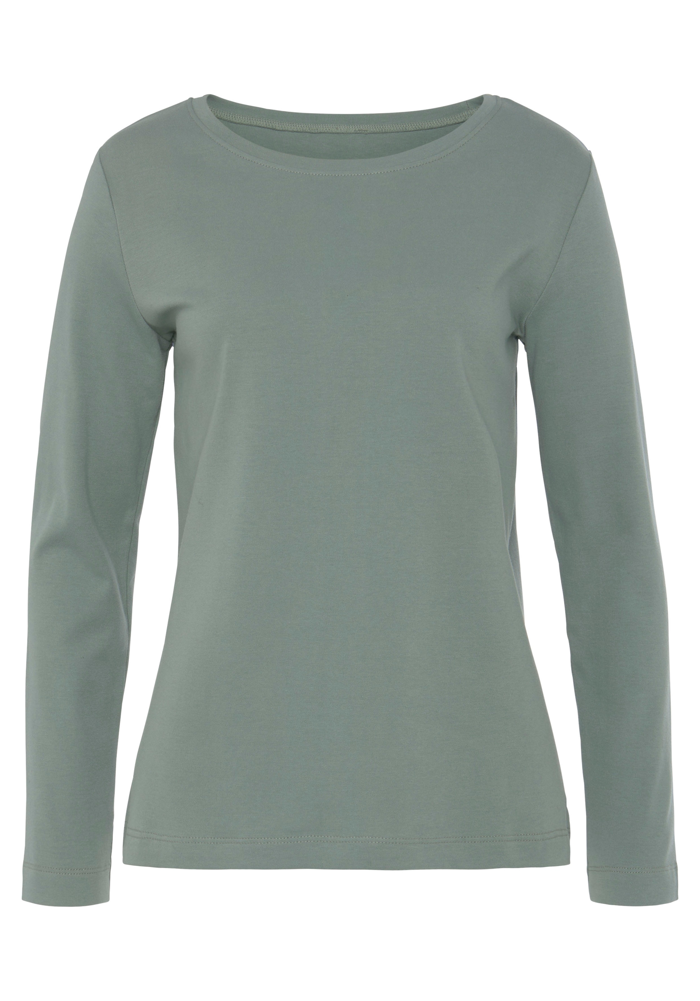 Vivance Langarmshirt »aus reiner Baumwolle«, (2er-Pack), aus leicht wärmender Interlock-Qualität