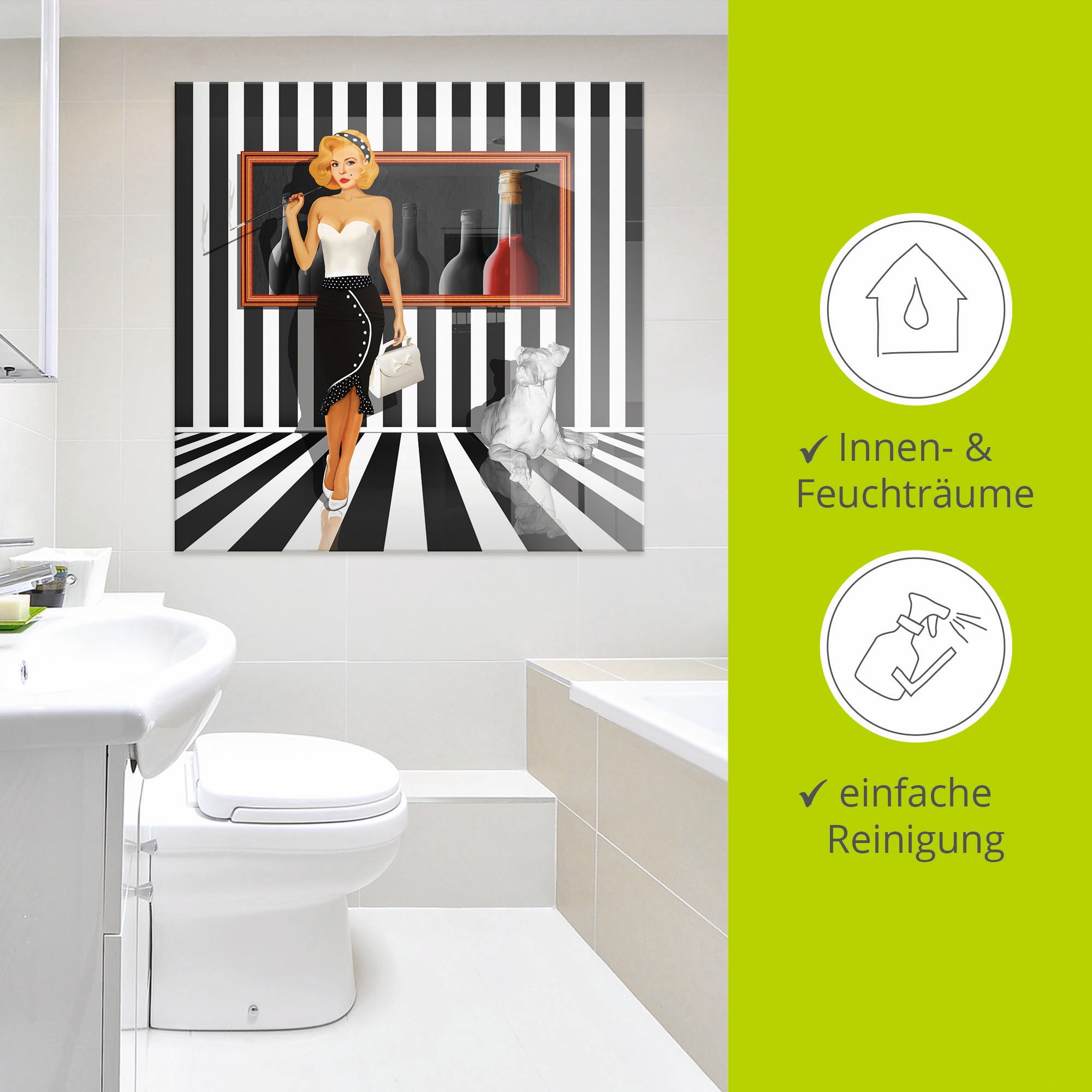 Artland Glasbild »Das Damenquartett 4 Schwarz-Weiss« Frau 1 Stk. tlg. in verschiedenen Größen