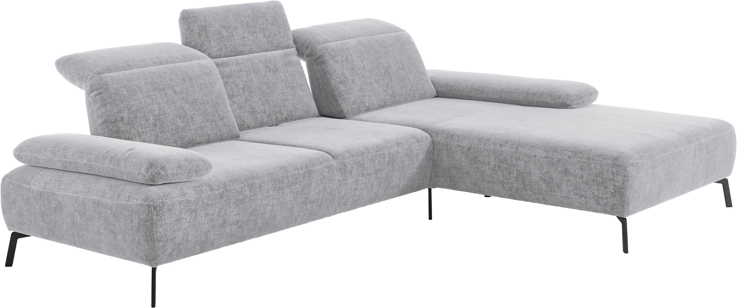 Home affaire Ecksofa »Liora, L-Form mit verstellbarem Kopfteil, Breite 291 cm« klappbare Armlehne, Tonnentaschenfederkern&saugroboterfreundliche Höhe